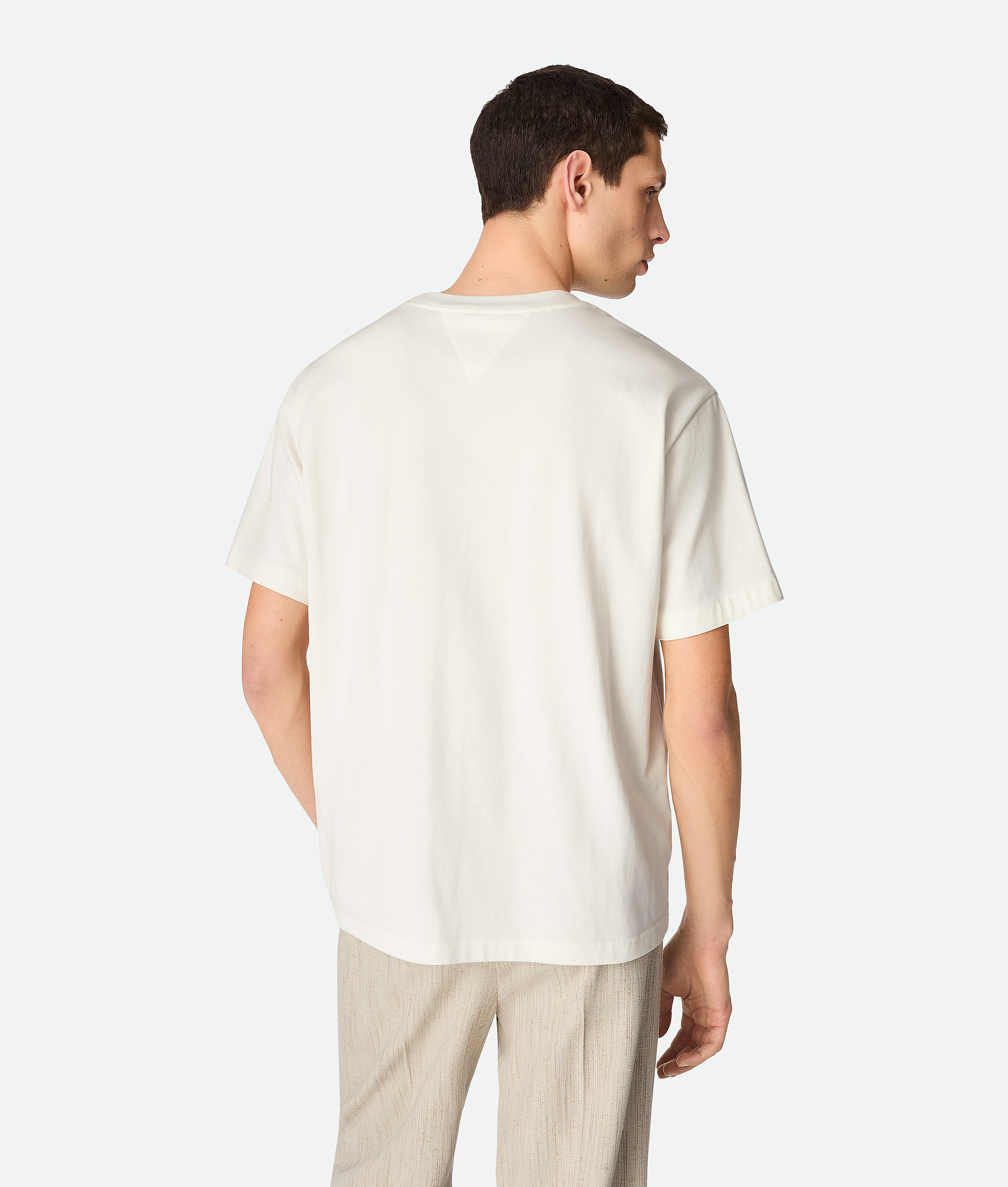 Bottega Veneta Men White Crewneck Cotton T-shirt, Xl Luxury T-shirts For Men Darveys
