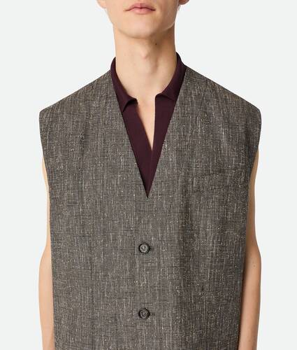 Gilet en viscose mouchetée