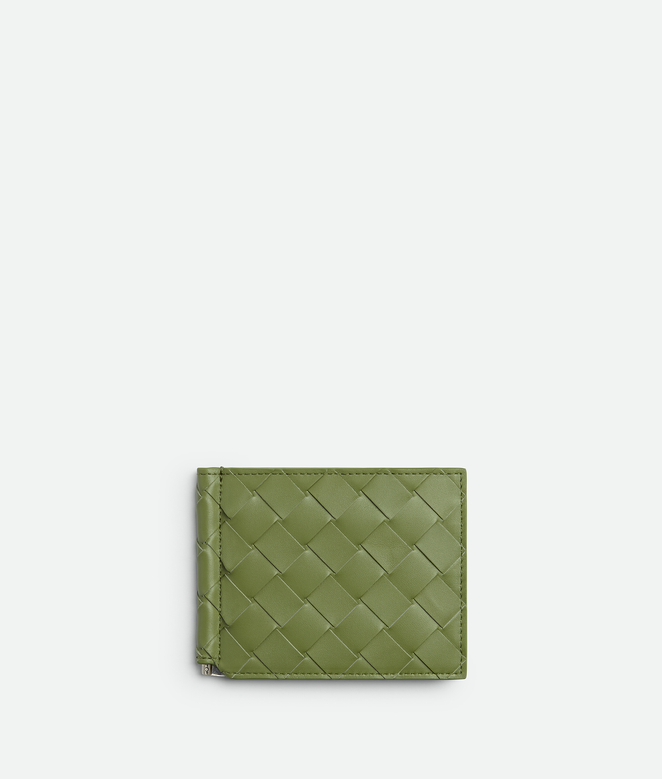 Bottega Veneta Bottega  Veneta Intrecciato Bill Clip Wallet In Green