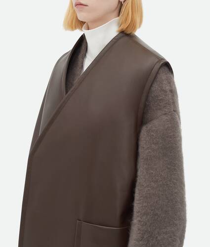 Sleeveless Leather Padded Coat