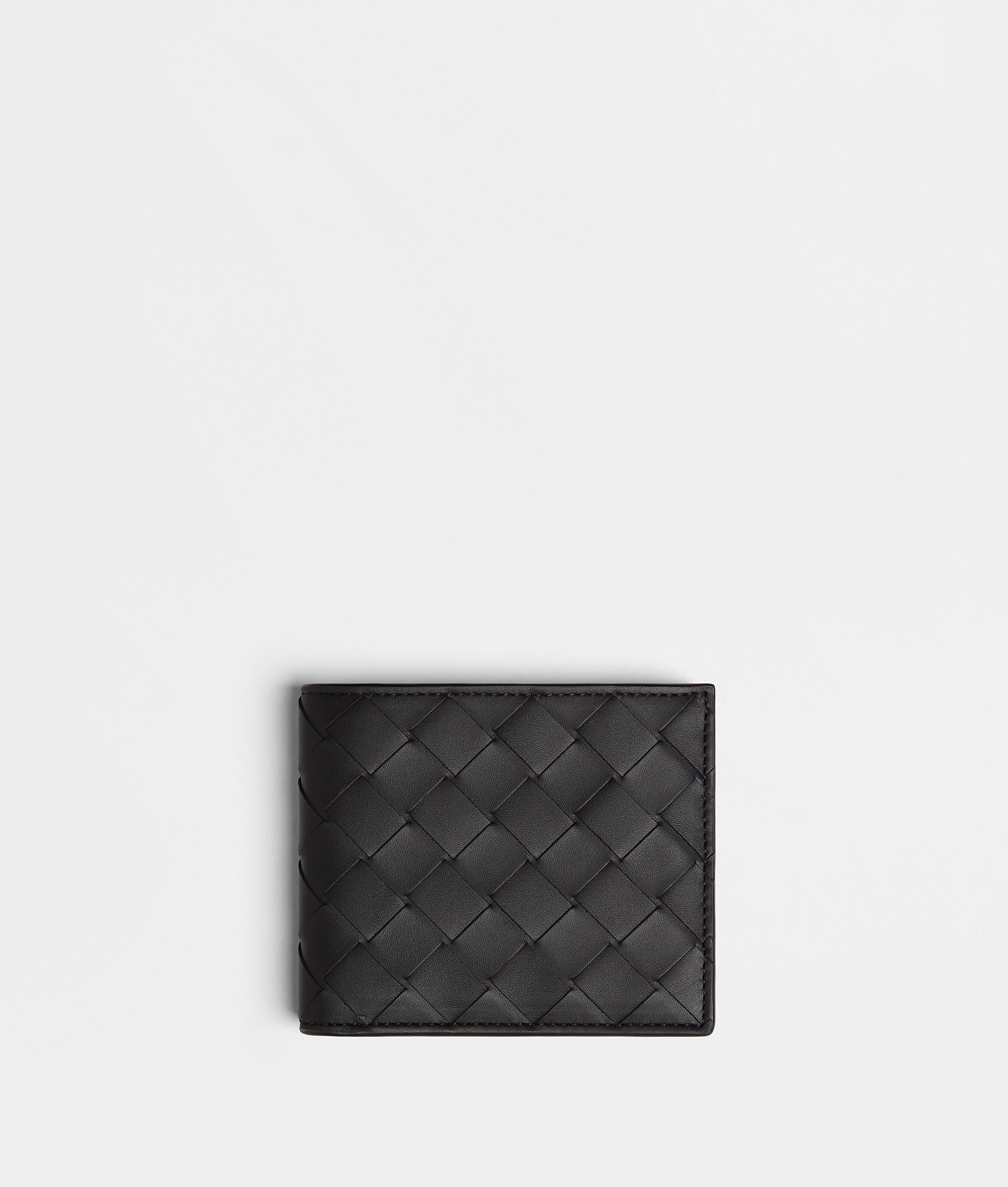 Bottega Veneta Intrecciato Bi-fold Wallet - Black / Grass - ManCalfskin