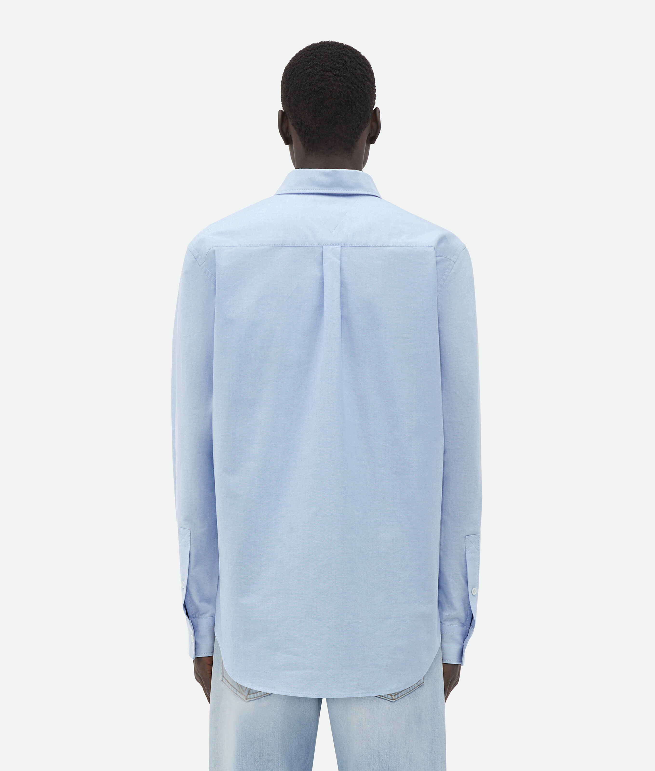 Bottega Veneta Cotton Oxford Relaxed Shirt In Blue
