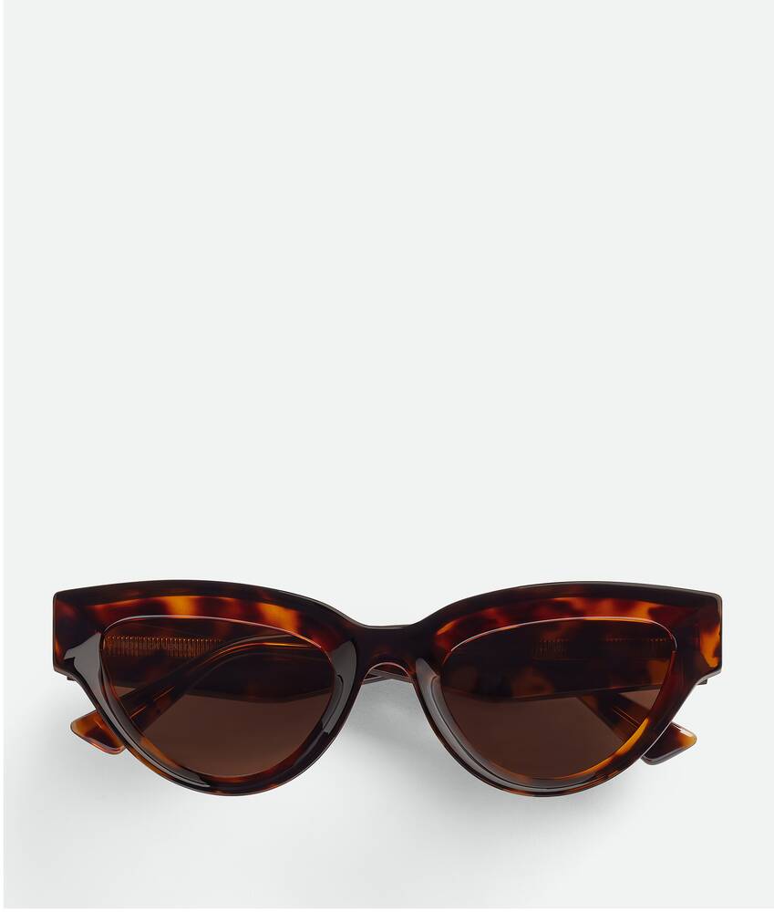 Bottega Veneta® Women's Sharp Cat Eye Sunglasses in Havana/brown 