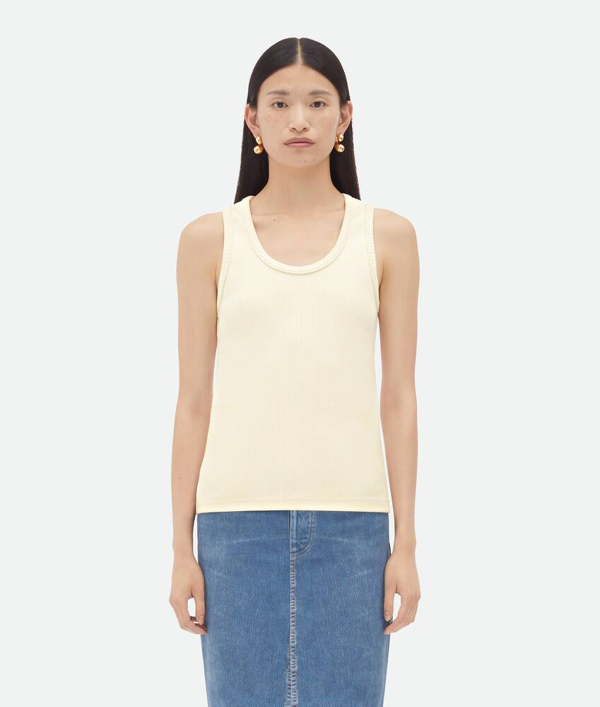 Display a large version of the product image 1 - Cotton Rib Tank Top With Label