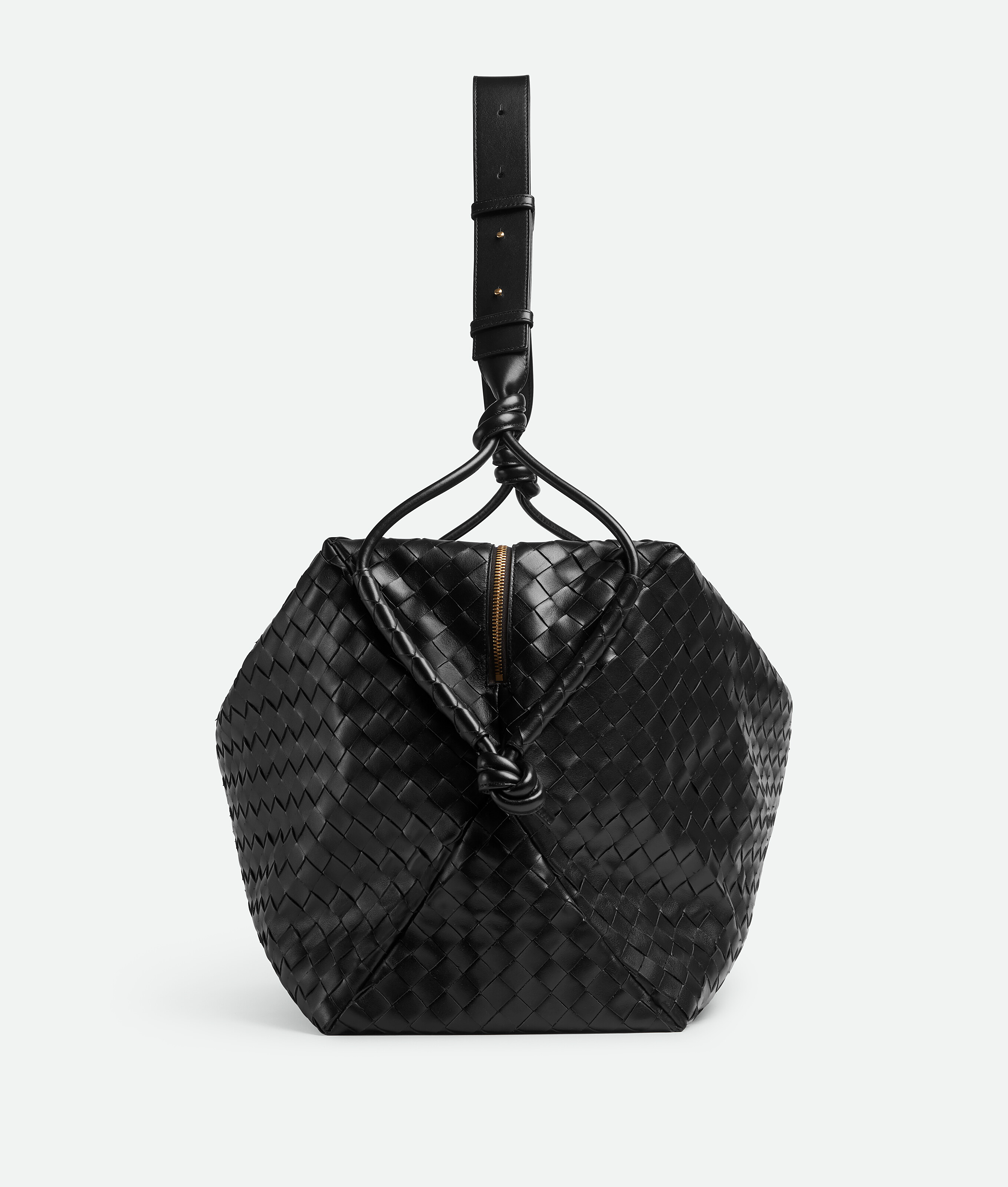 Shop Bottega Veneta Large Loop Weekender In Black