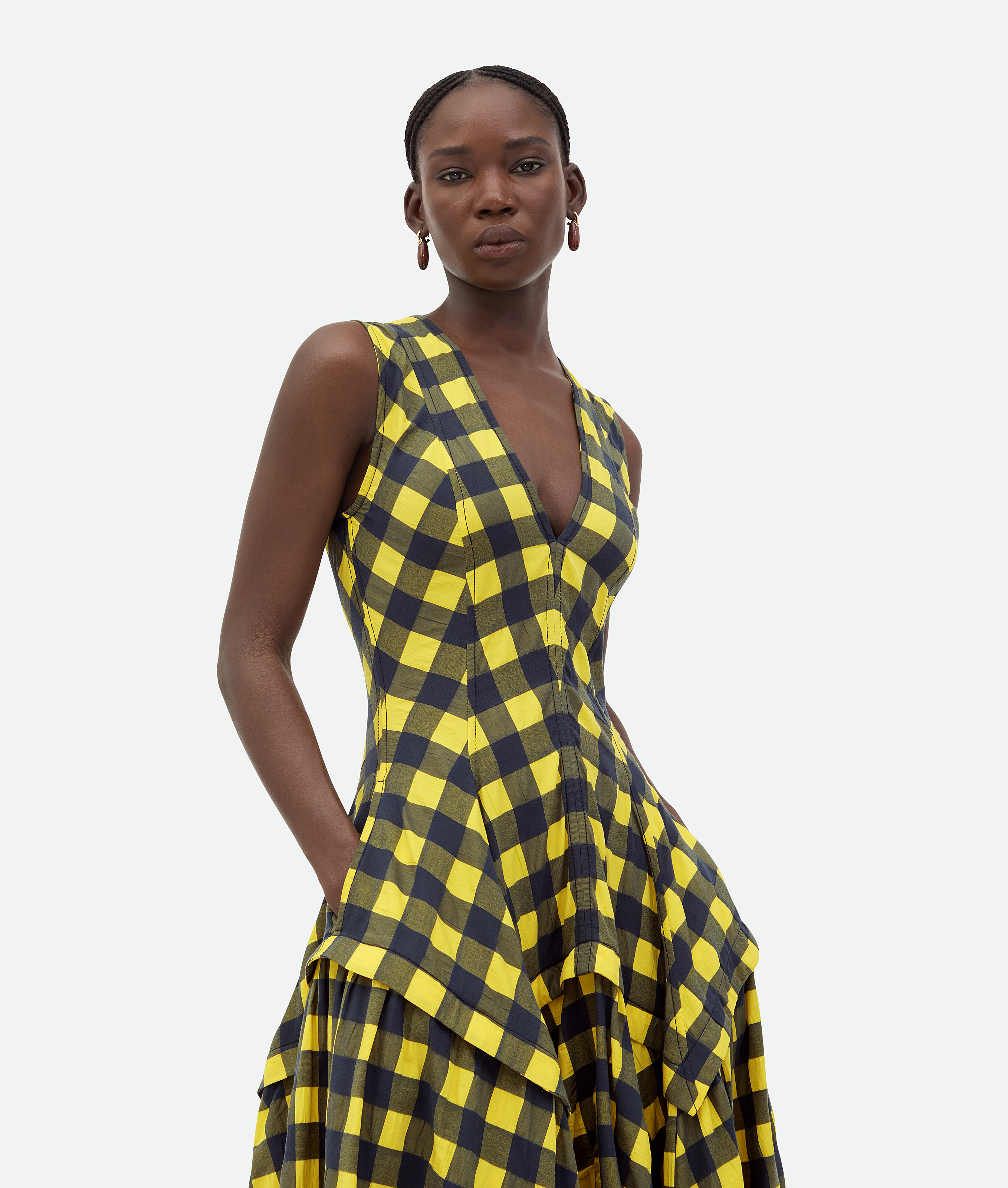BOTTEGA VENETA ROBE EN COTON VICHY