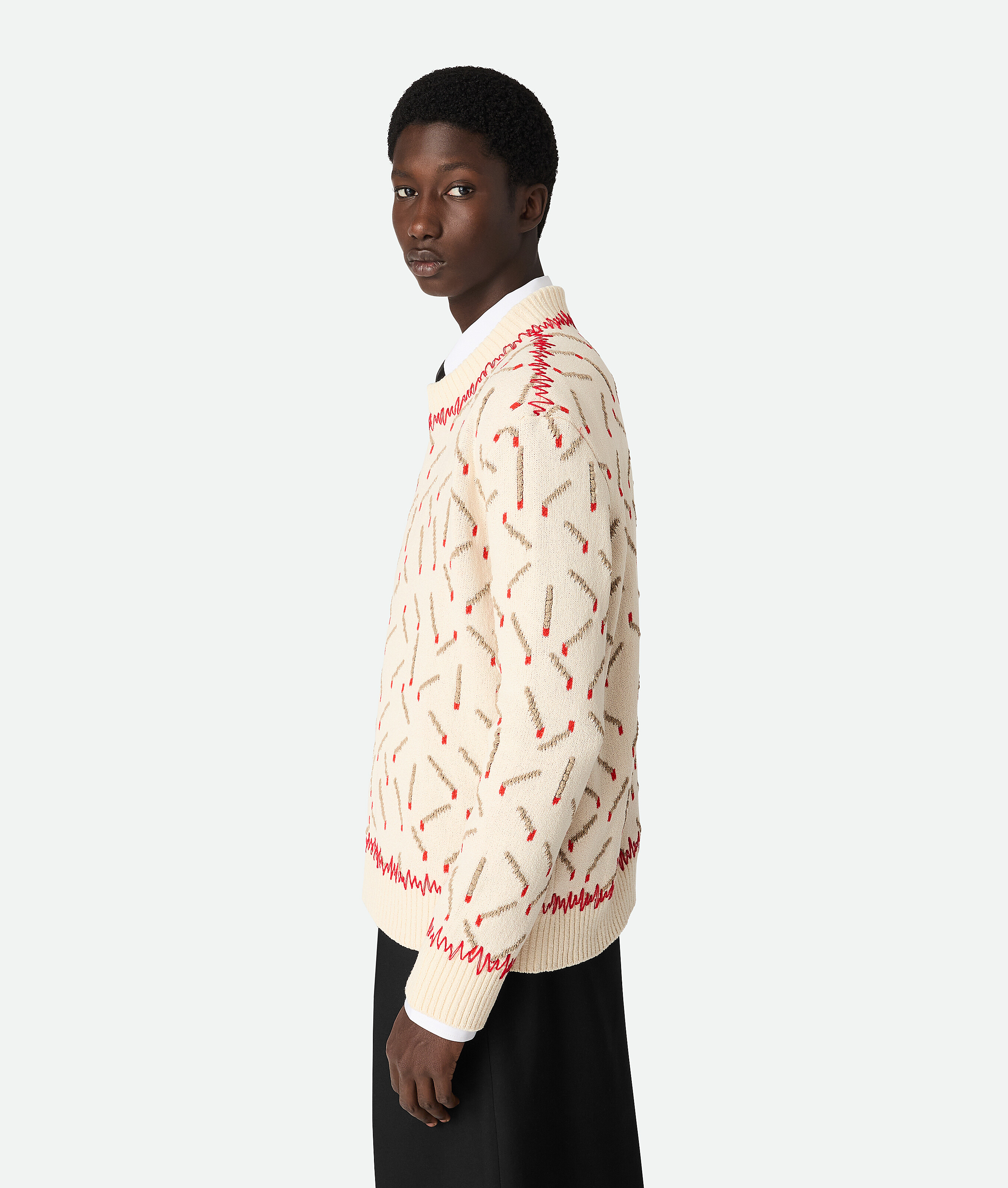 BOTTEGA VENETA COTTON JACQUARD MATCHES JUMPER