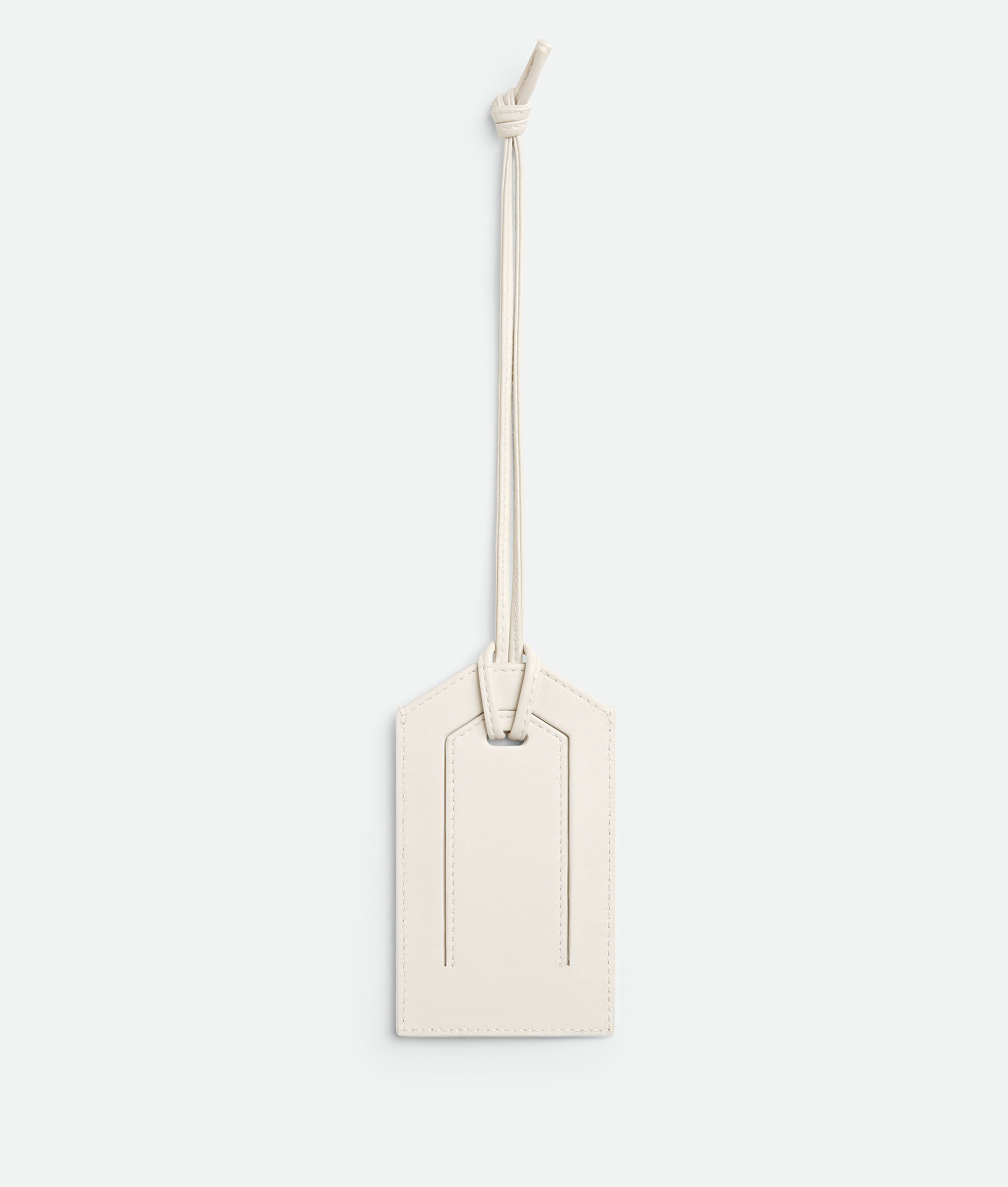 Bottega Veneta Intrecciato Tag Holder On Strap In Chalk