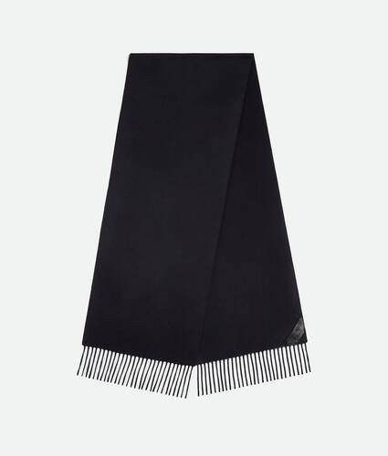 Cashmere Scarf With Leather Patch