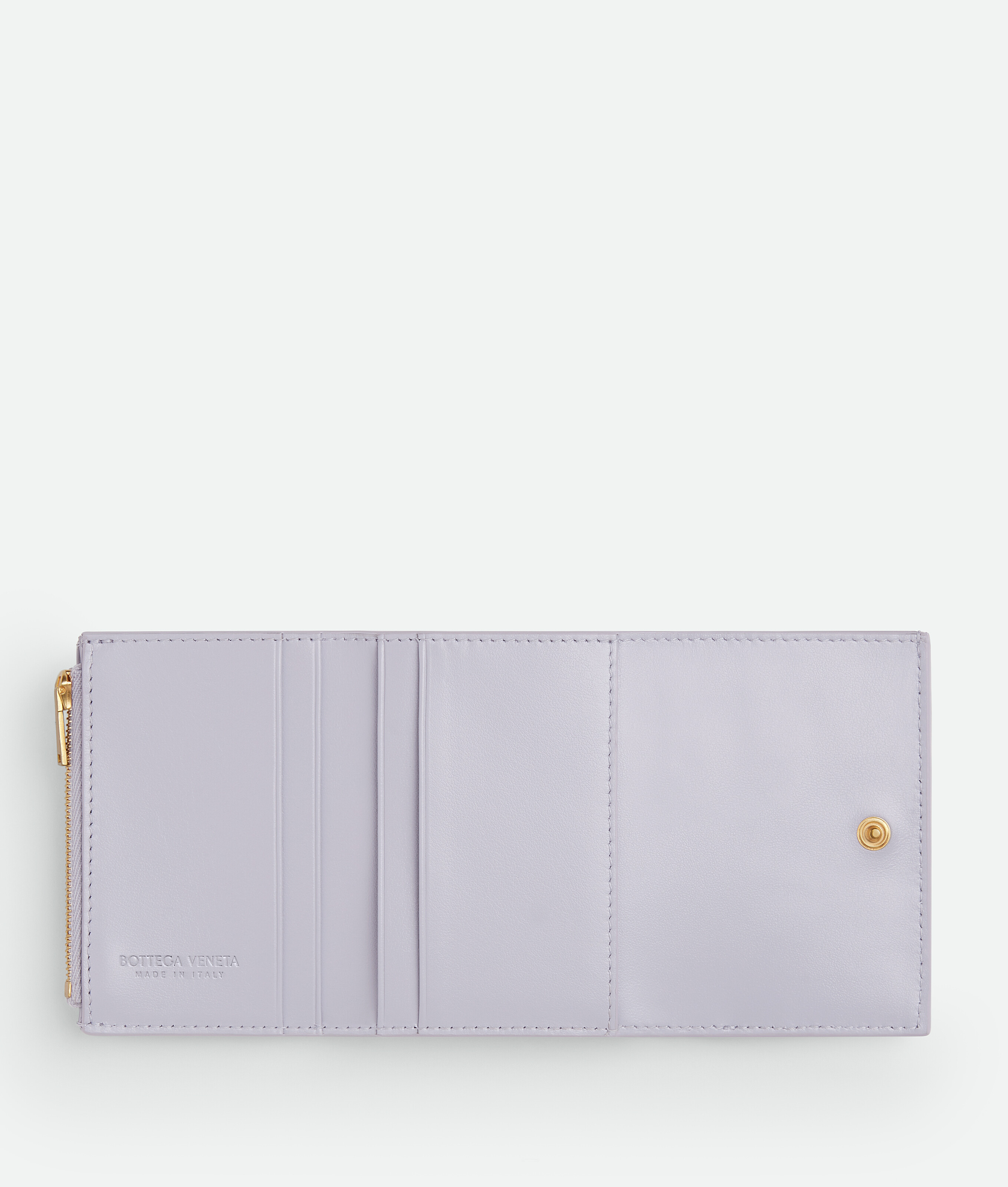 Shop Bottega Veneta Small Cassette Tri-fold Zip Wallet In Purple