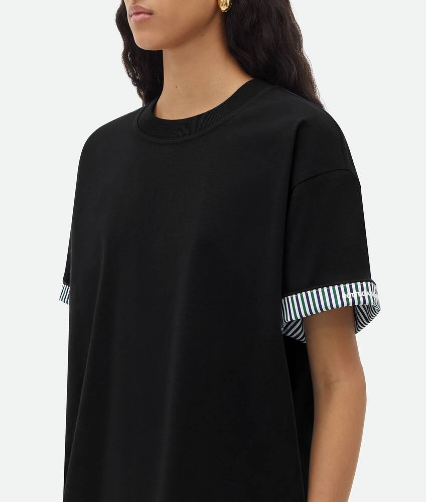 Display a large version of the product image 4 - Double Layer Striped Cotton T-Shirt