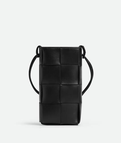 Cassette Mini Leather Crossbody Bag in Black - Bottega Veneta