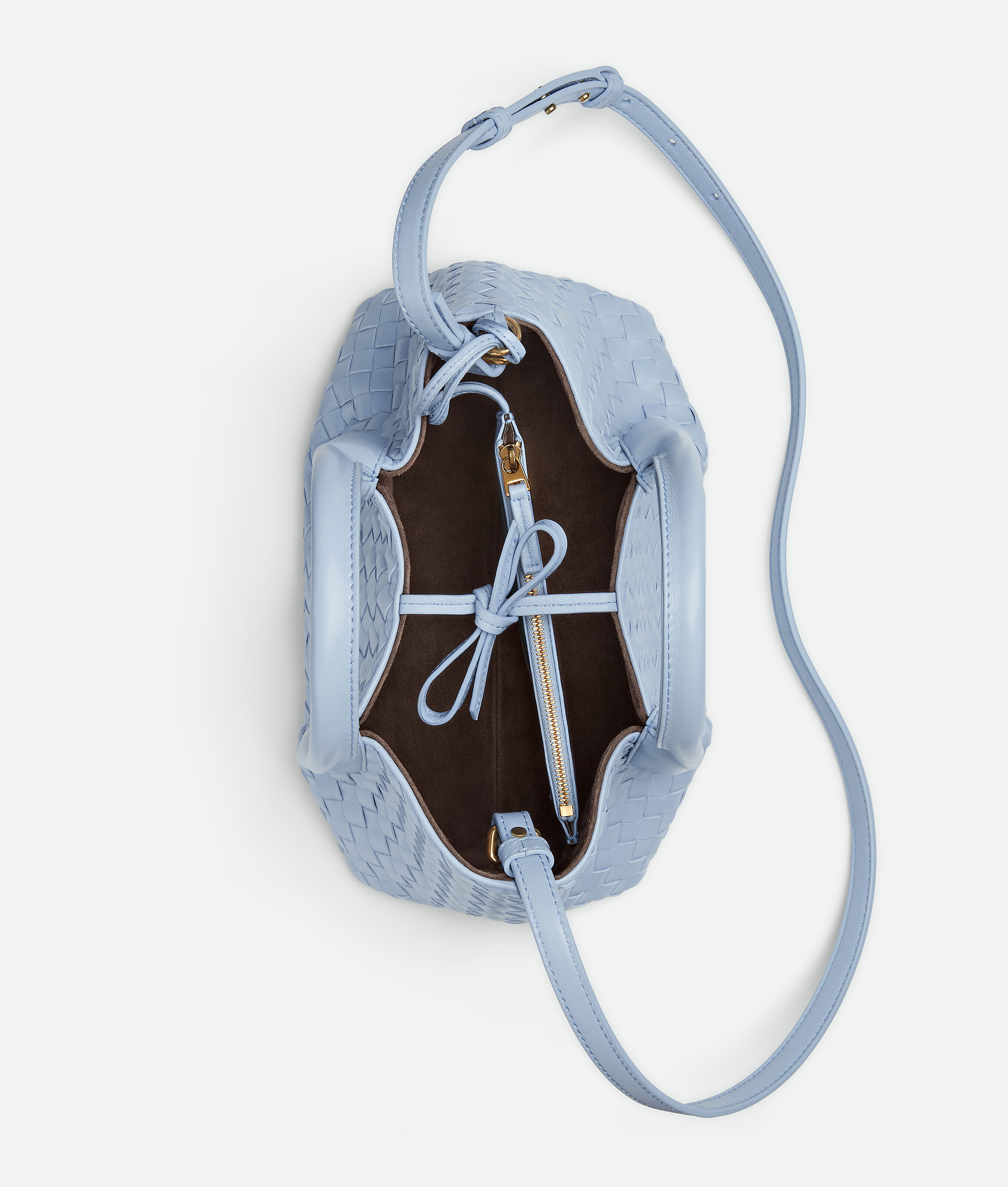 Bottega Veneta Small Leather Intrecciato Pinacoteca Tote Bag In Sky Blue
