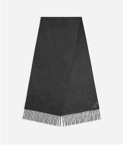 Cashmere Scarf With Leather Patch