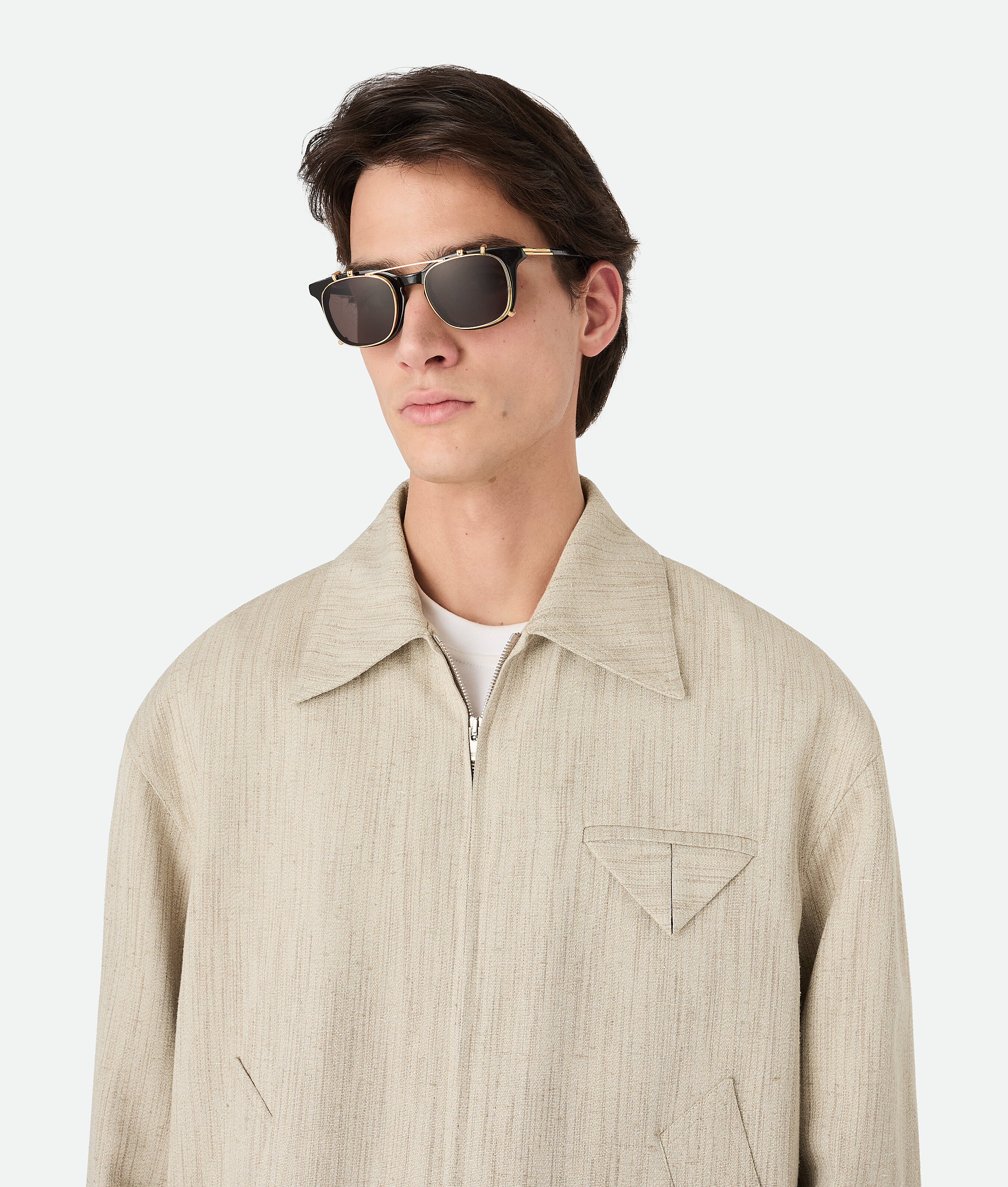 Bottega Veneta Quadratische Classic Clip-on Sonnenbrille In Brown