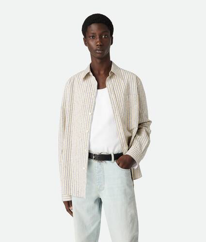 Cotton And Linen Stripe Shirt