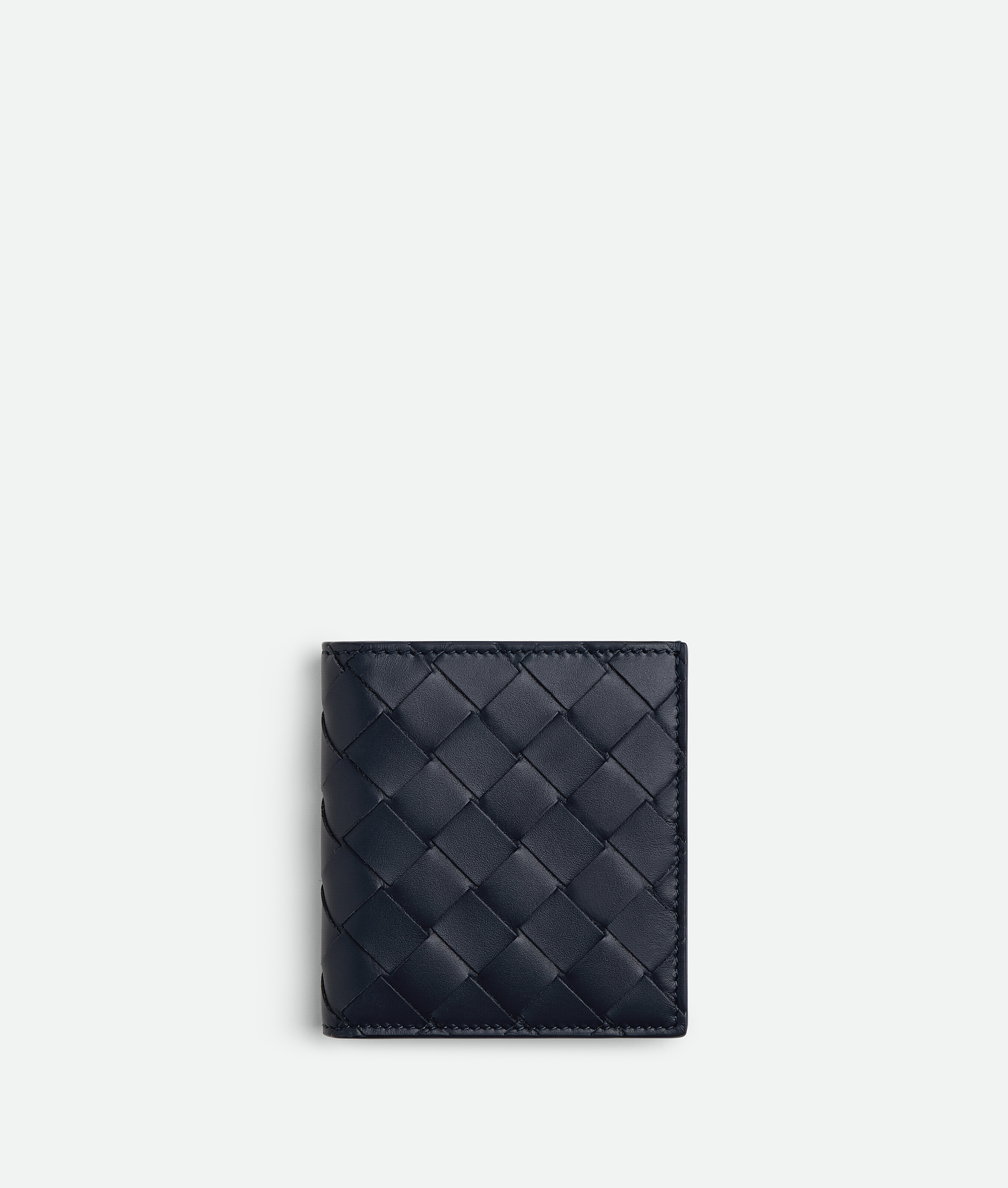 Bottega Veneta Intrecciato Slim Bi-fold Wallet In Blue