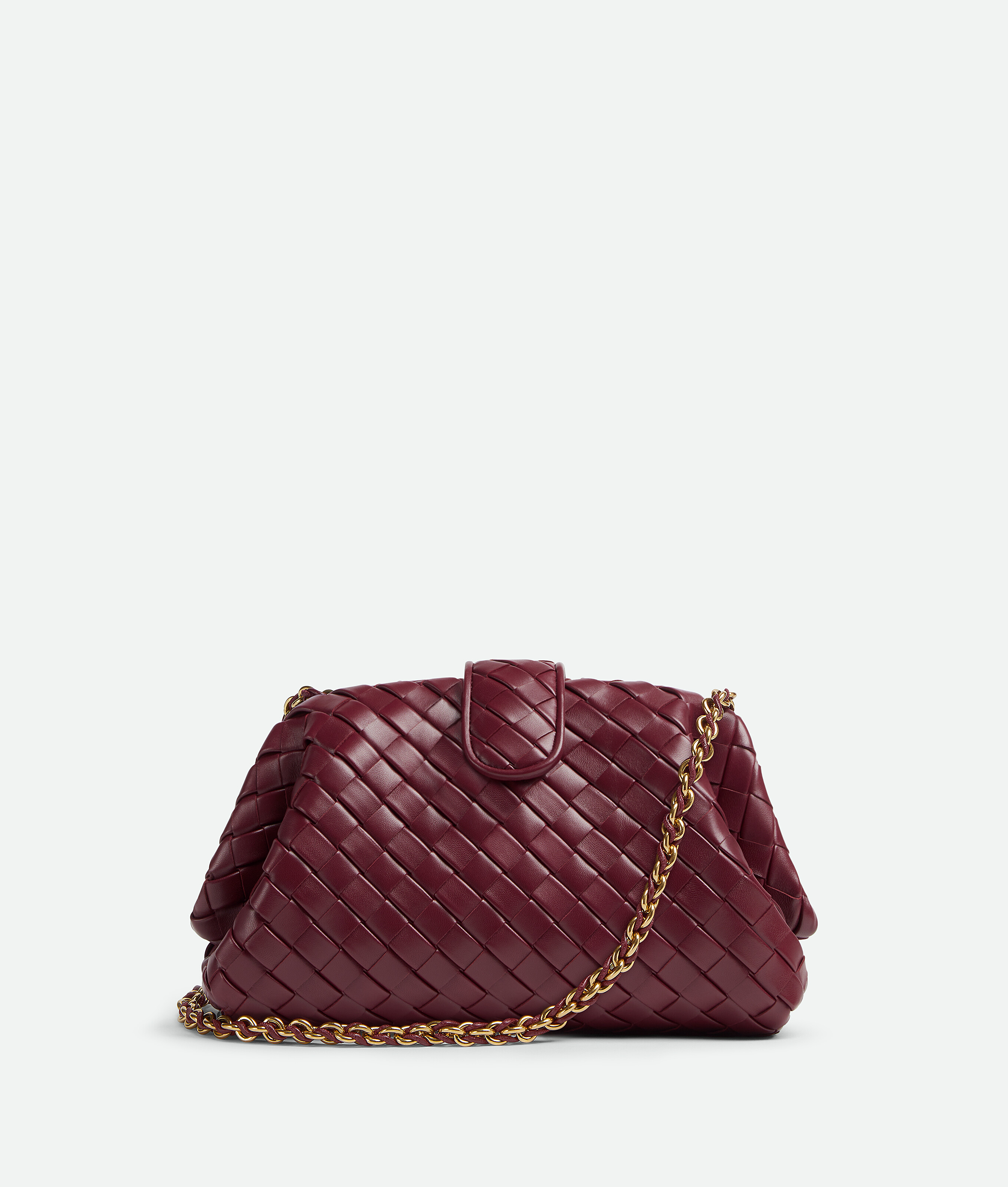 Bottega Veneta® Women's Teen Lauren 1980 With Chain in Barolo 