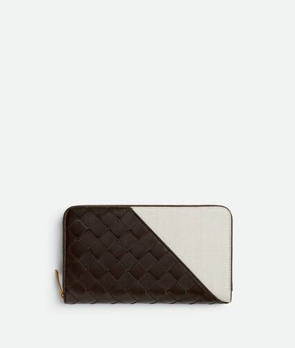 Display a large version of the product image 1 - Intrecciato Diagonal Large Zip Around Wallet