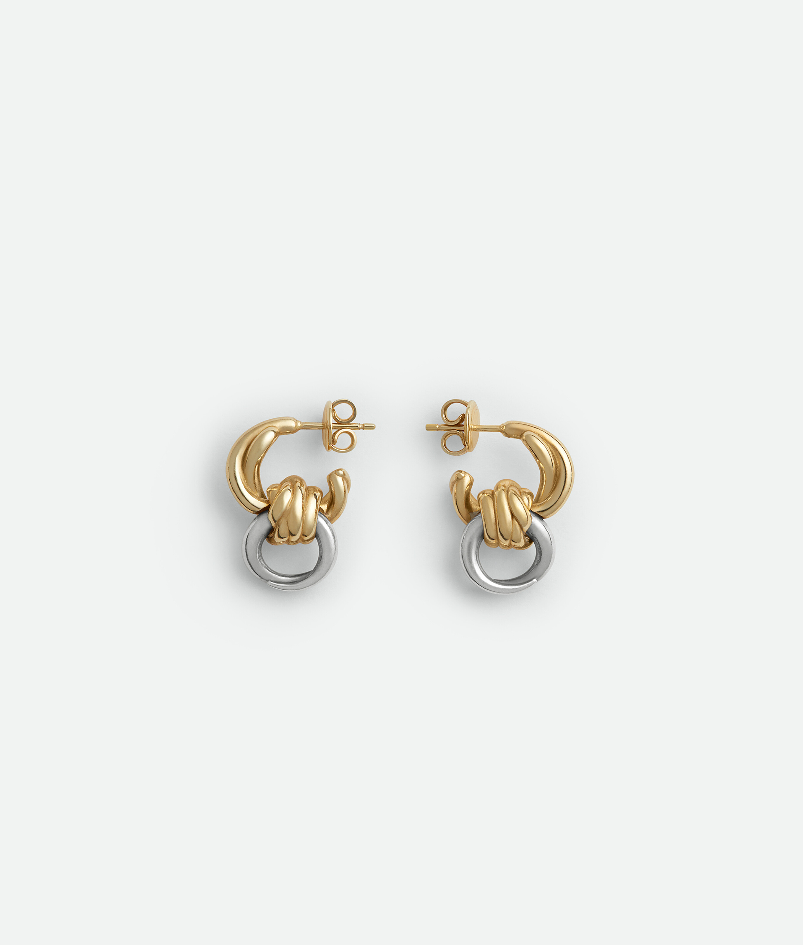 Bottega Veneta Knot Earrings In Silver/yellow Gold