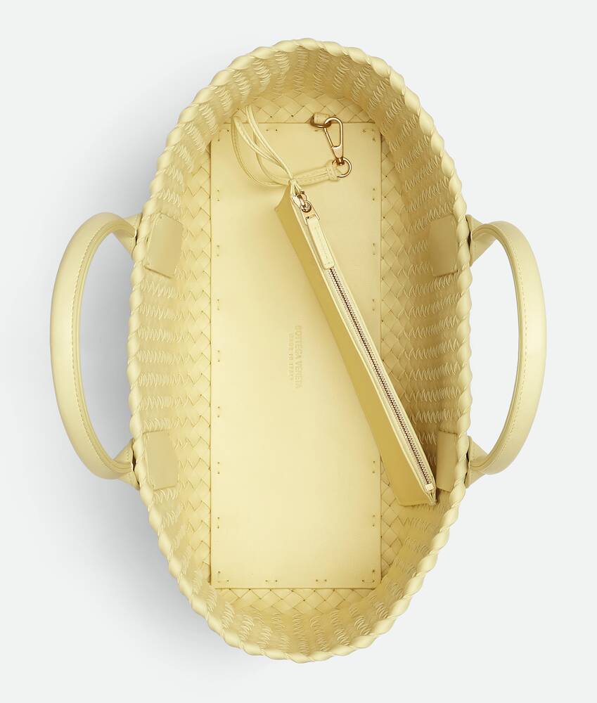 Cabat Small Intrecciato Tote Bag in Yellow - Bottega Veneta