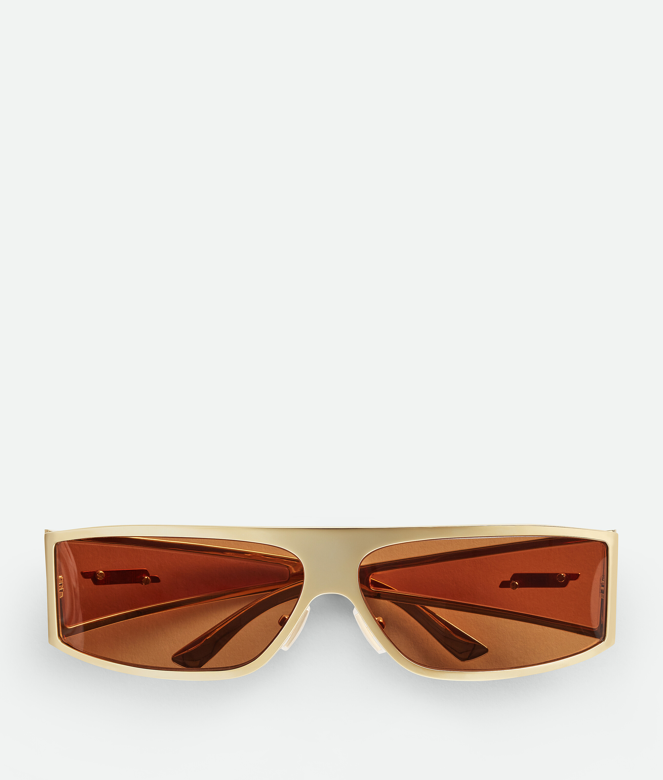 Bottega Veneta Bangle Wraparound Sunglasses In Gold
