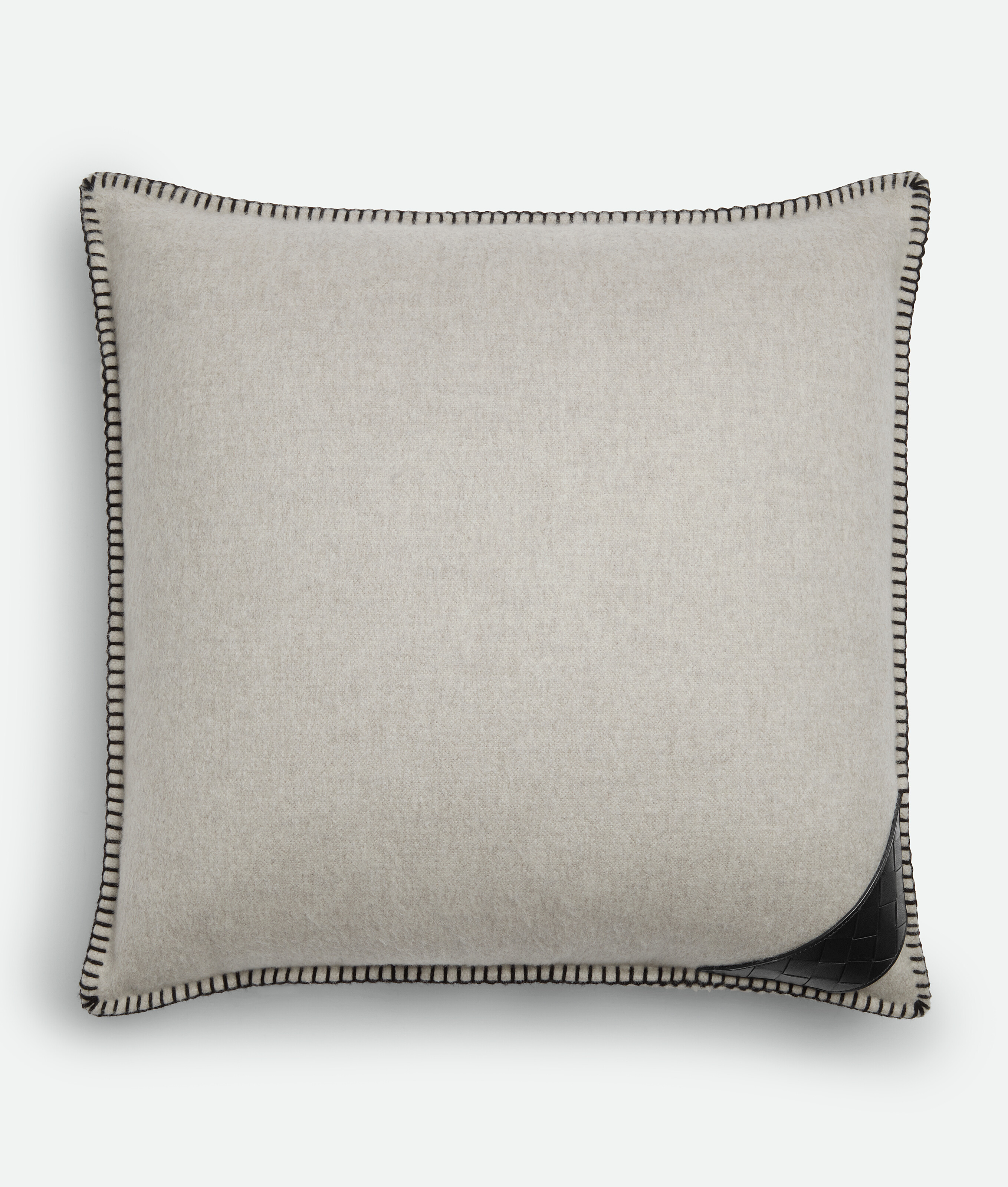 Bottega Veneta Intrecciato Patch Cushion In Greige/black
