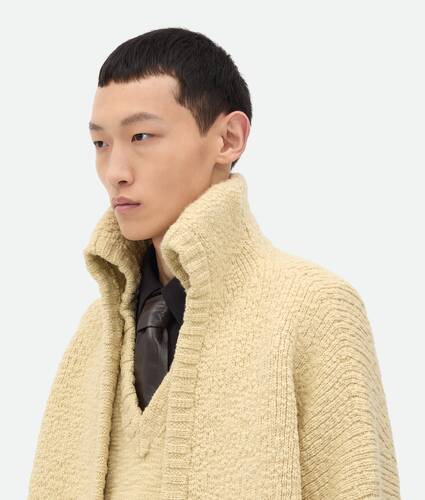 Textured Wool Double Layer Cardigan