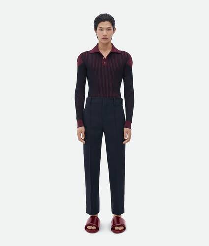 poloshirt aus gerippter baumwolle