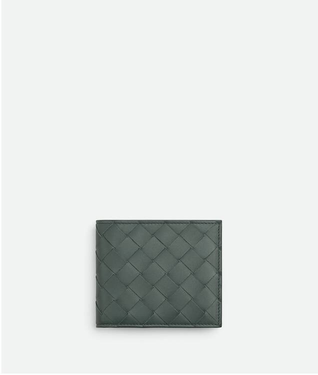 Bottega Veneta Intrecciato Bi-Fold Wallet with Exterior Pocket - Black - Man - Cashmere, Polyamide & Elastane
