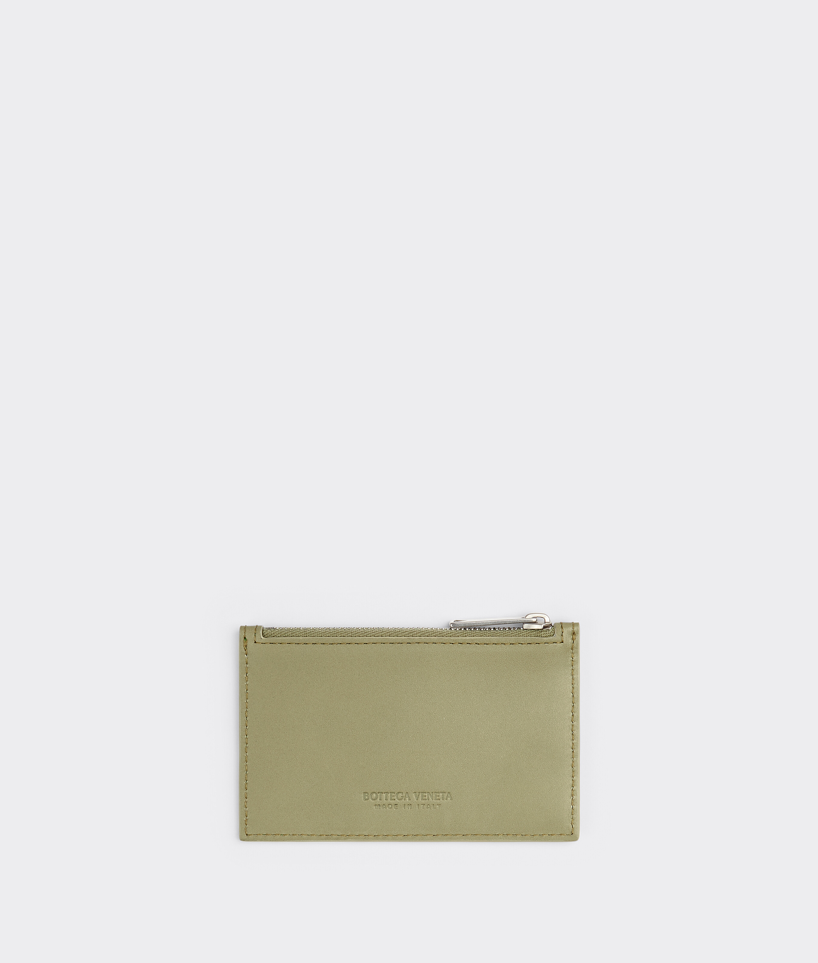 Shop Bottega Veneta Intrecciato Zipped Card Case In Green
