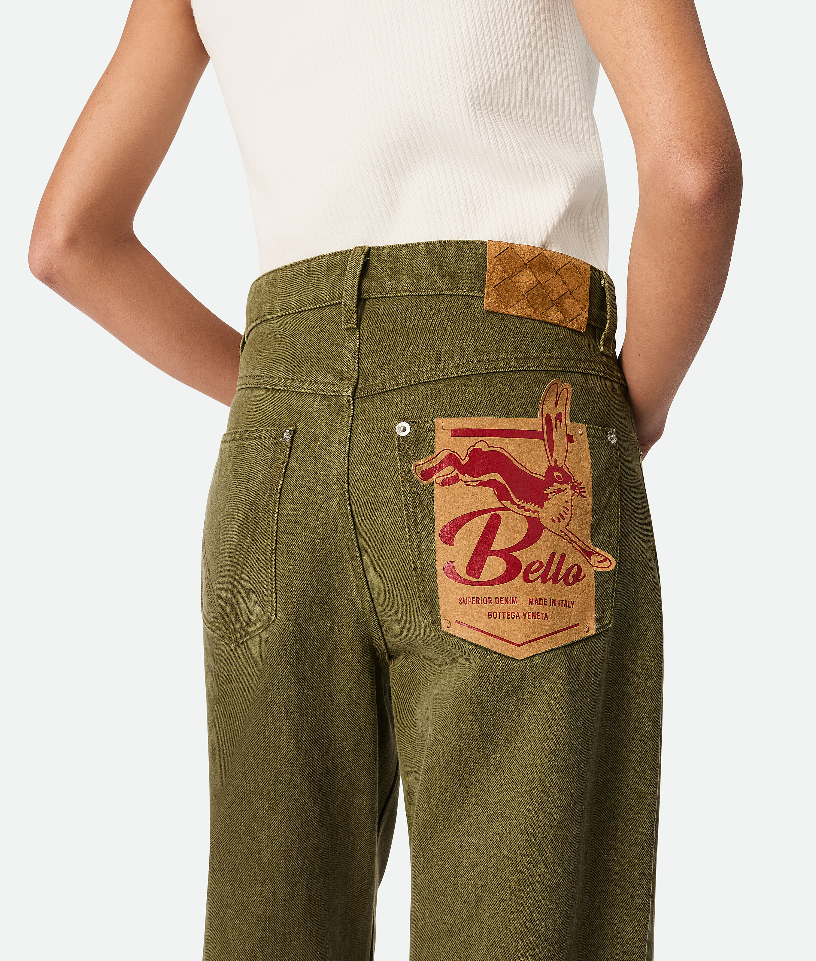 Bottega Veneta Bunte Jeans Mit Umschlag In Caper Stone Washed