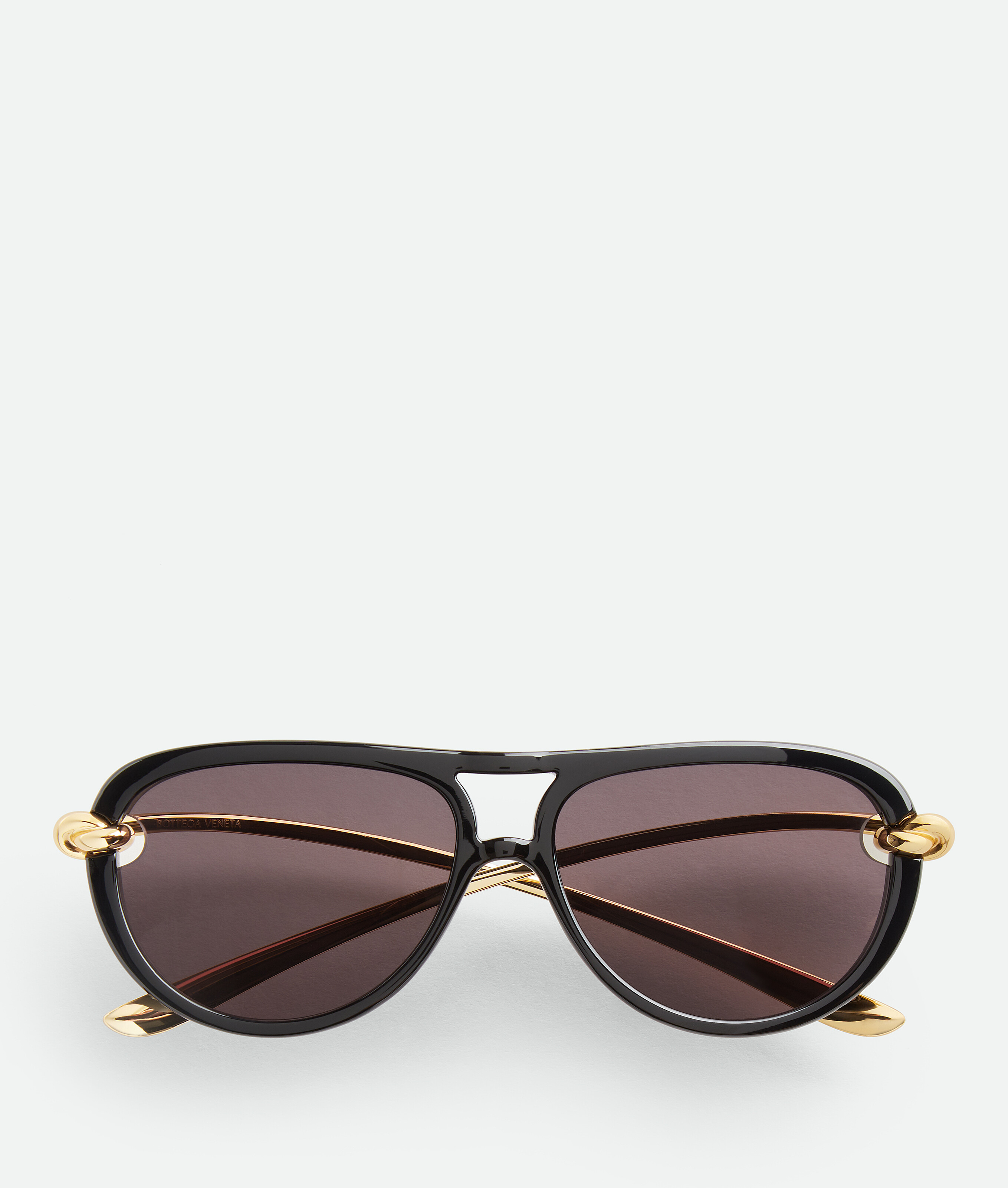 Bottega Veneta Knot Aviator Sunglasses - Black/grey - Unisex