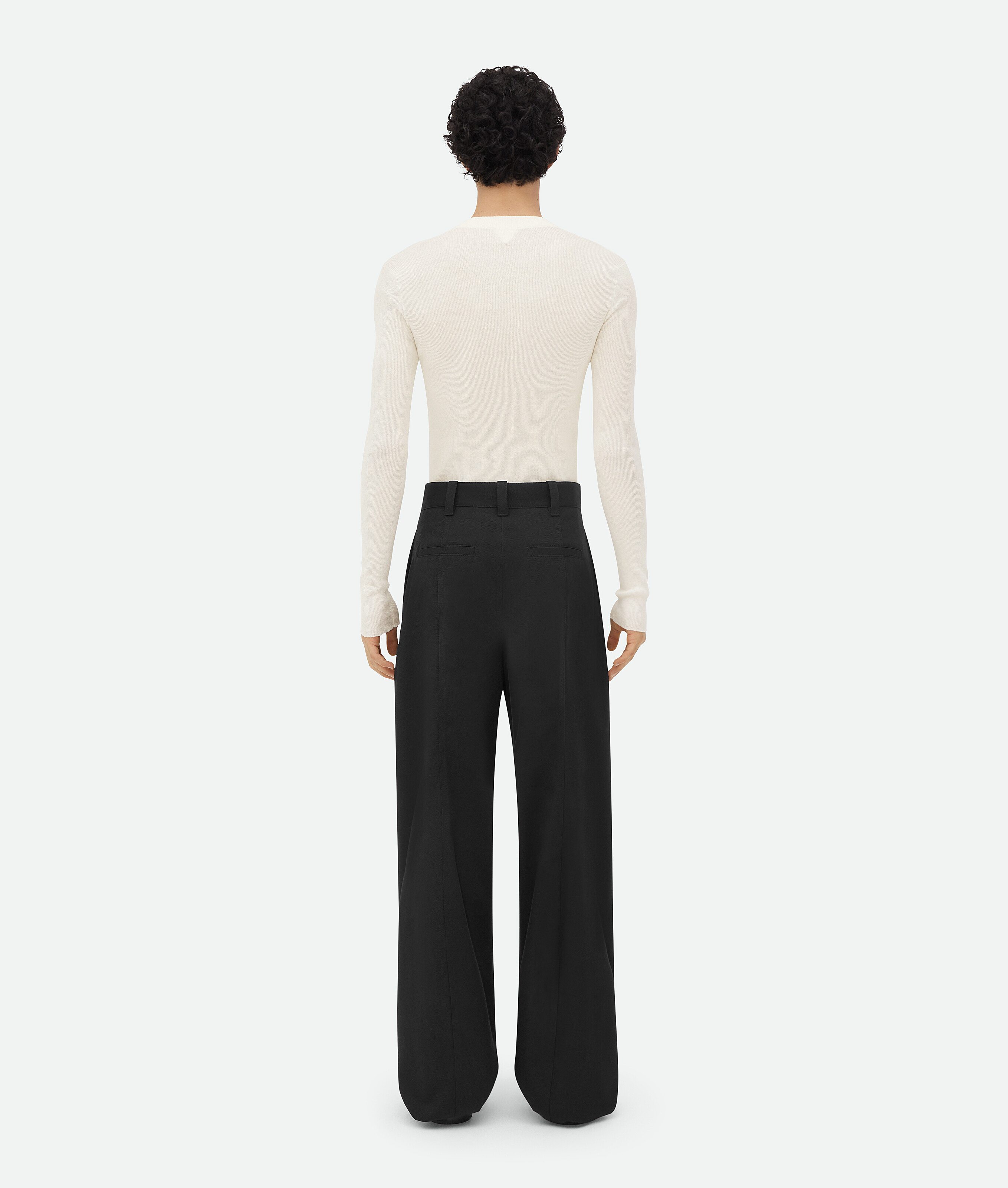 Bottega Veneta Dry Mouline Wool Trousers In Brown