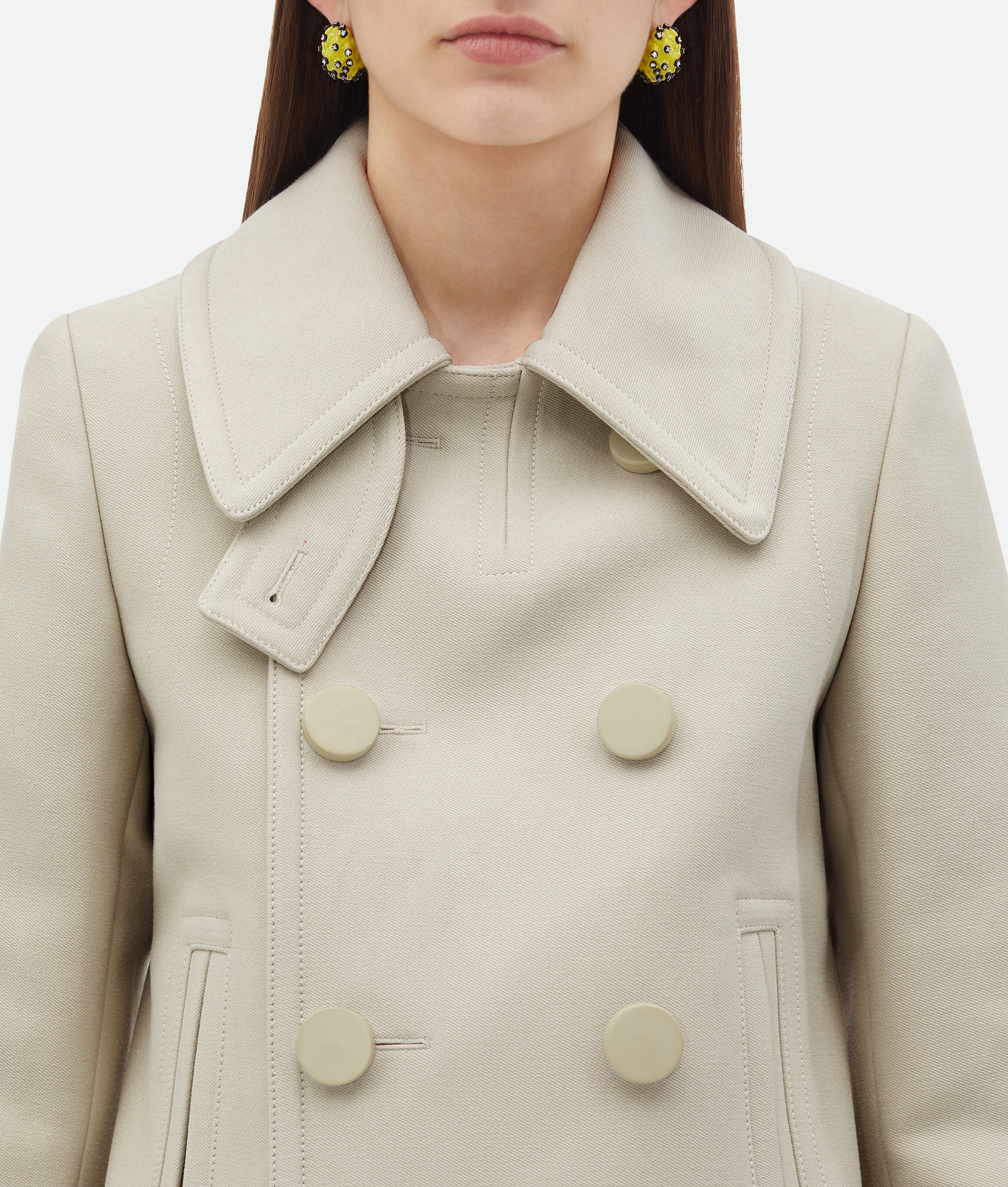 Bottega Veneta Bottega Veneta Cotton Gabardine Caban In White