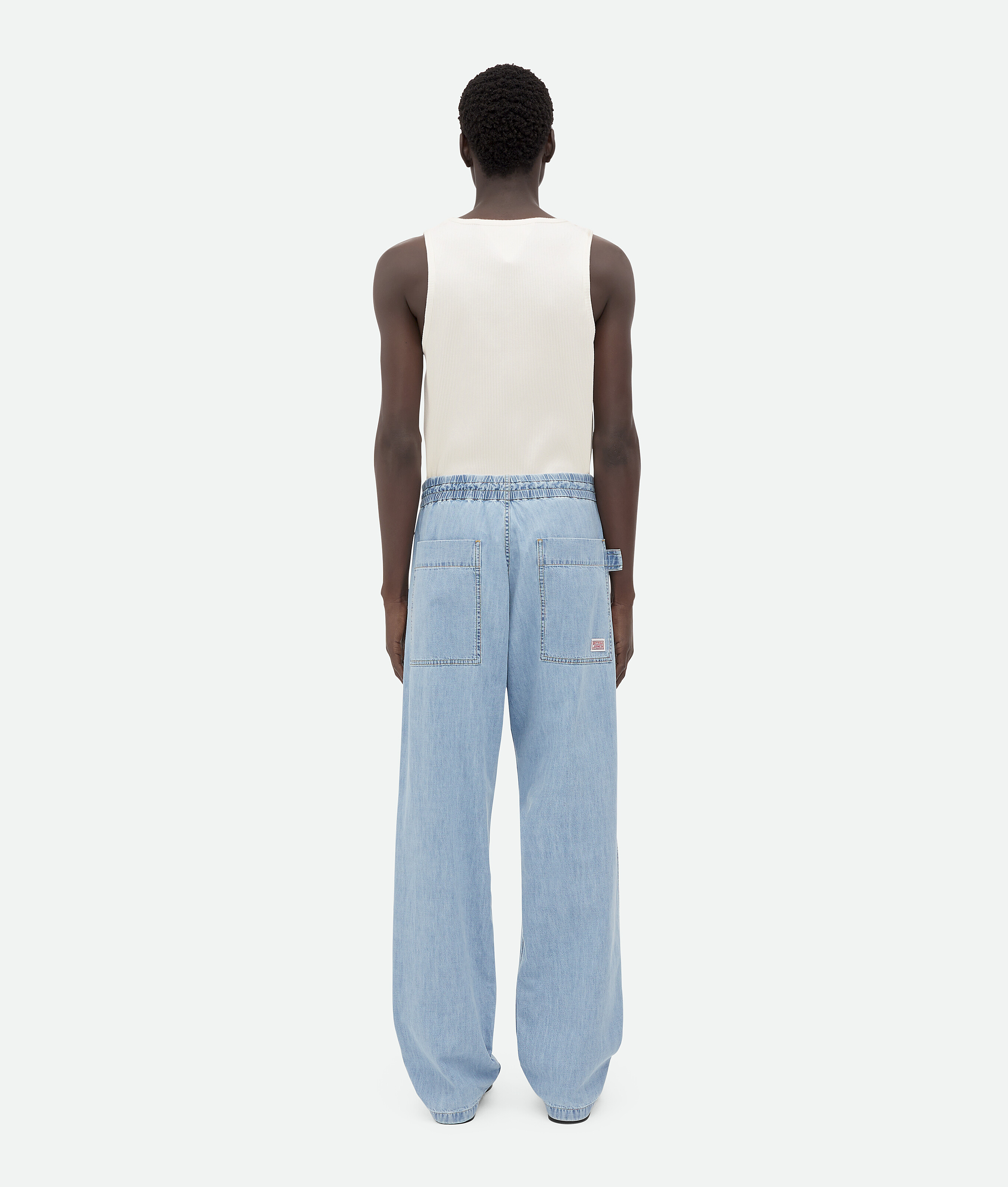 Bottega Veneta Blue Light Bleached Elasticized Jeans In Light Bleach