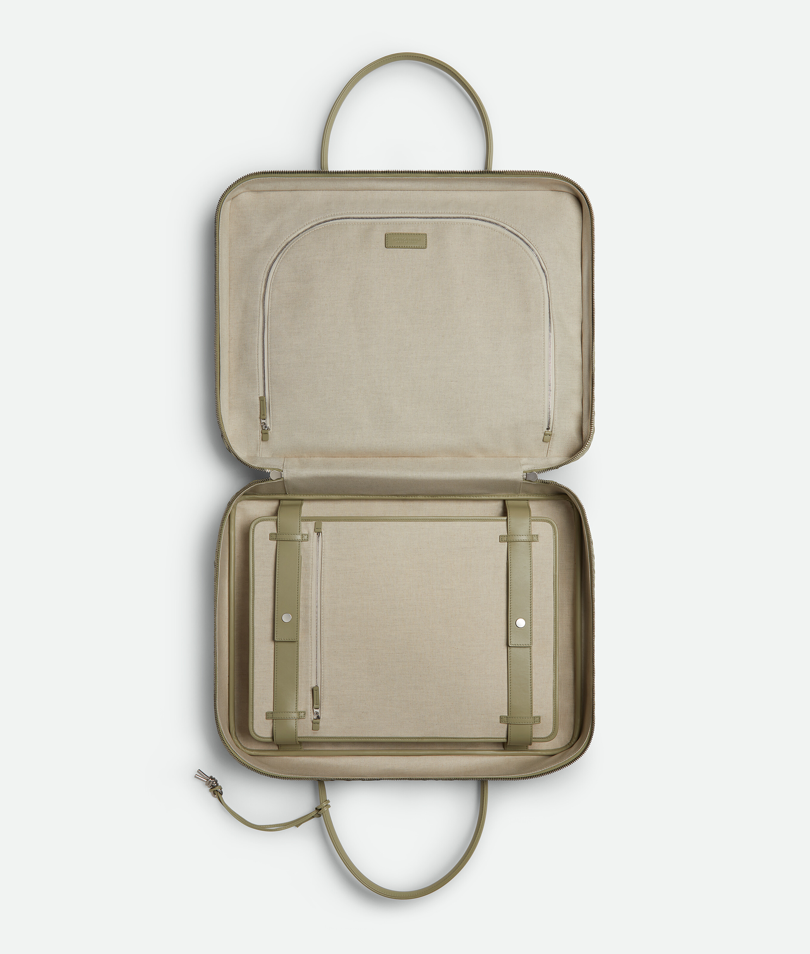 Bottega Veneta Getaway Grosser Weekender In Travertine