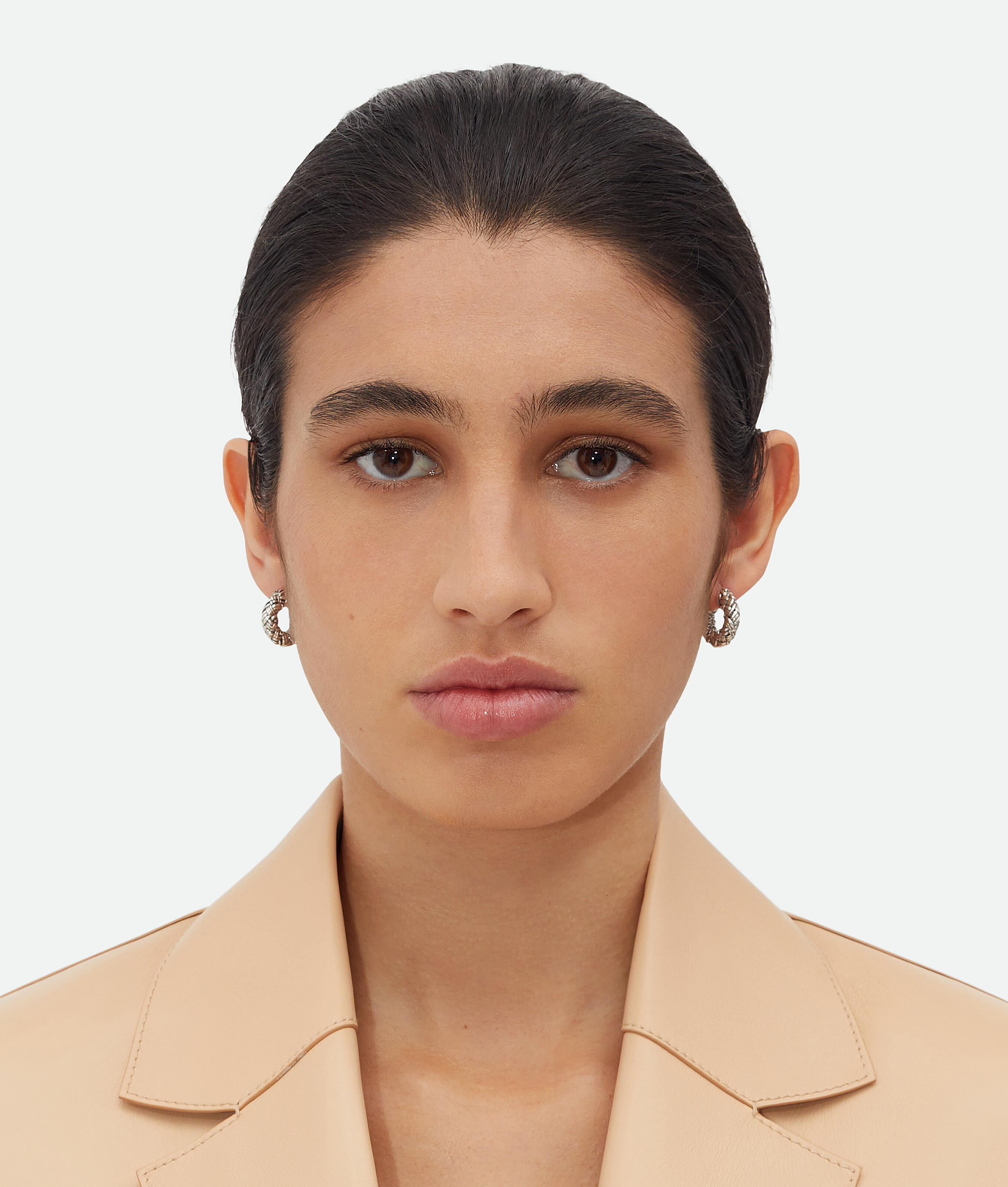 Bottega Veneta Intreccio Hoop Ohrringe In Silver