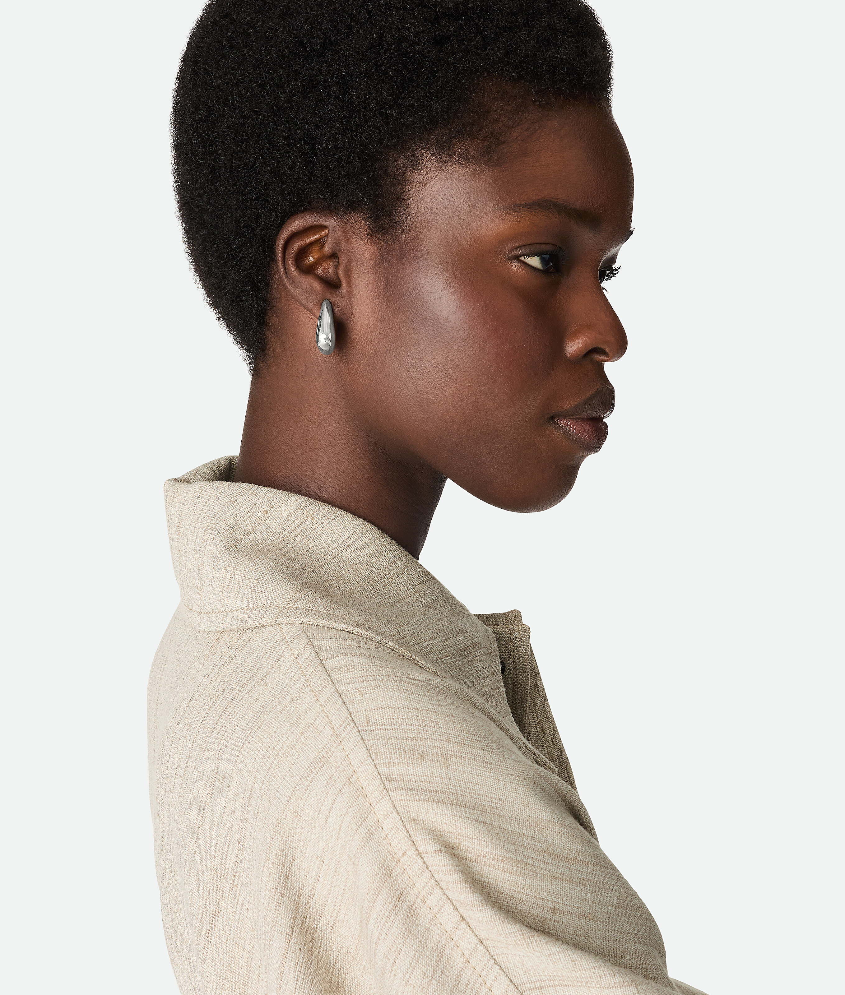 Bottega Veneta Mini Fin Earrings - Silver - Woman