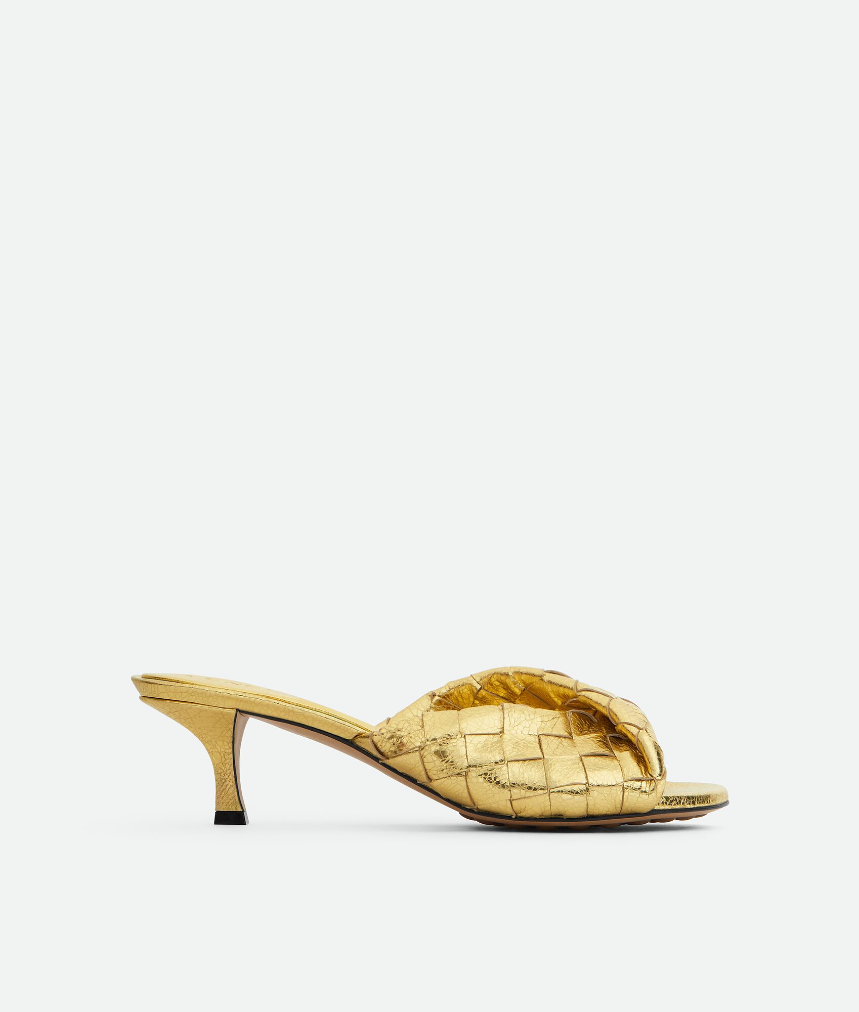 BLINK HIGH 5 CM MULE IN BUFF BEIGE INTRECCIATO LEATHER