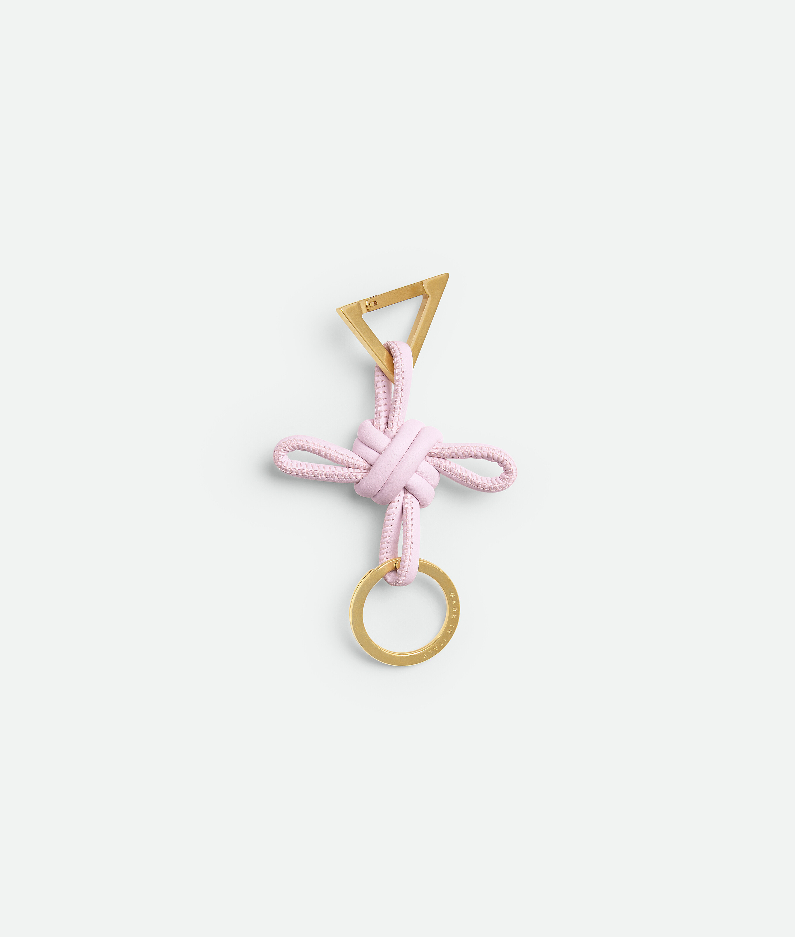 Shop Bottega Veneta Double Knot Key Ring Carré Avec Triangle In Bliss Washed