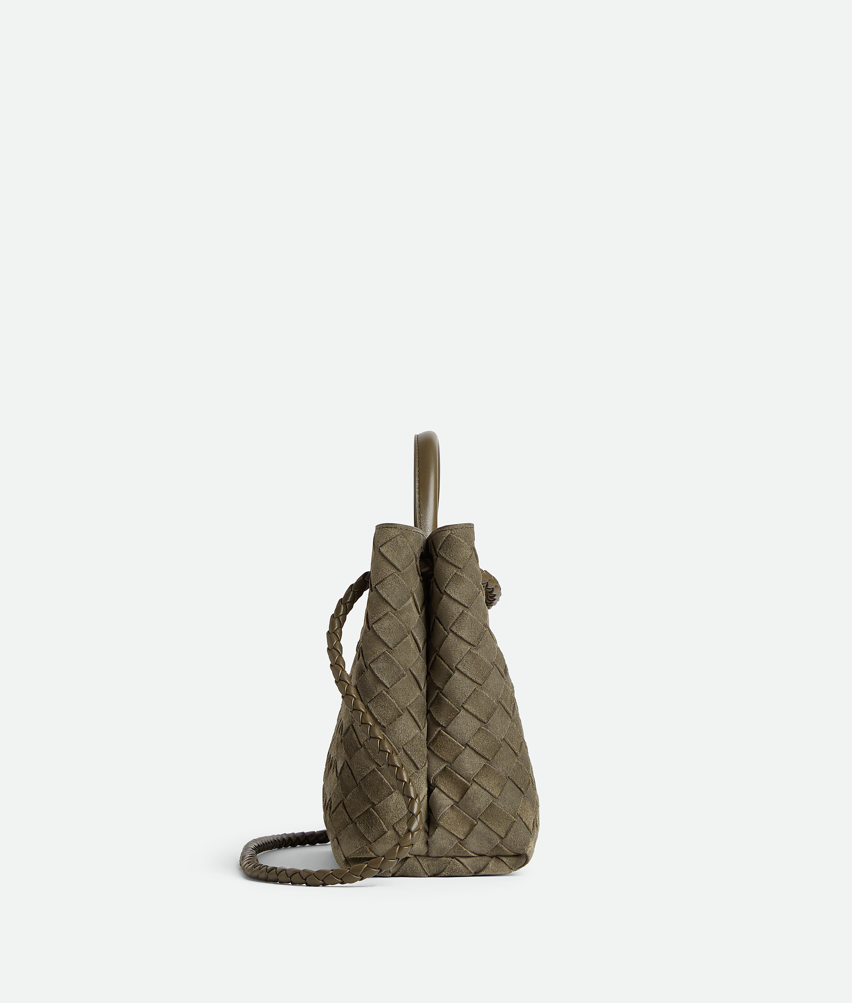 Bottega Veneta Andiamo Intrecciato Small Suede Tote Bag