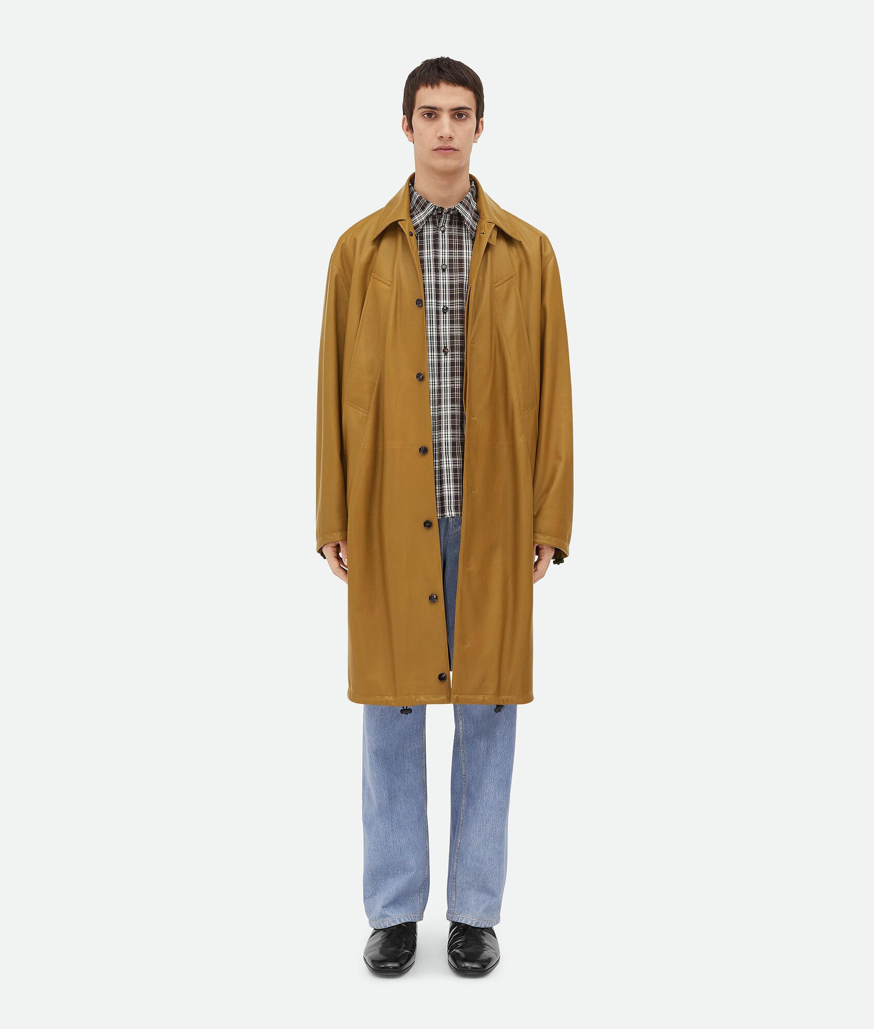 Bottega Veneta® Men's Leather Coat in Acorn. Shop online now.