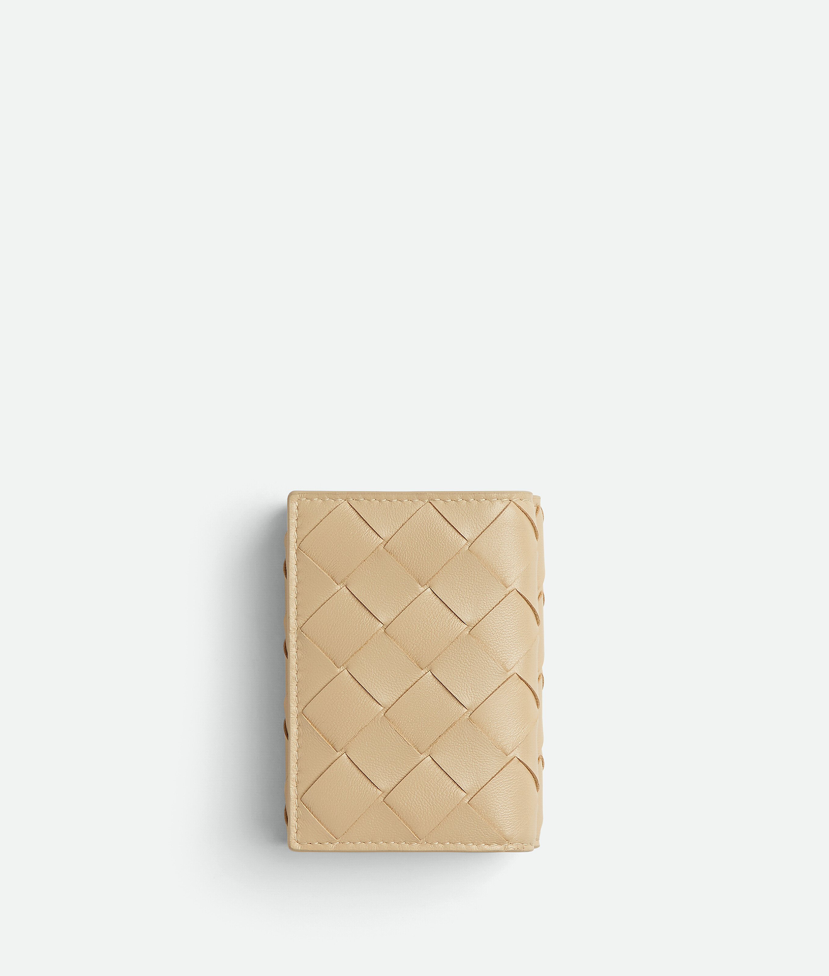 Bottega Veneta Bottega  Veneta Intrecciato Tiny Tri-fold Zip Wallet In Beige