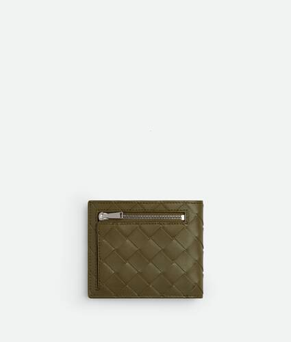 Intrecciato Bi-Fold Wallet With Exterior Pocket