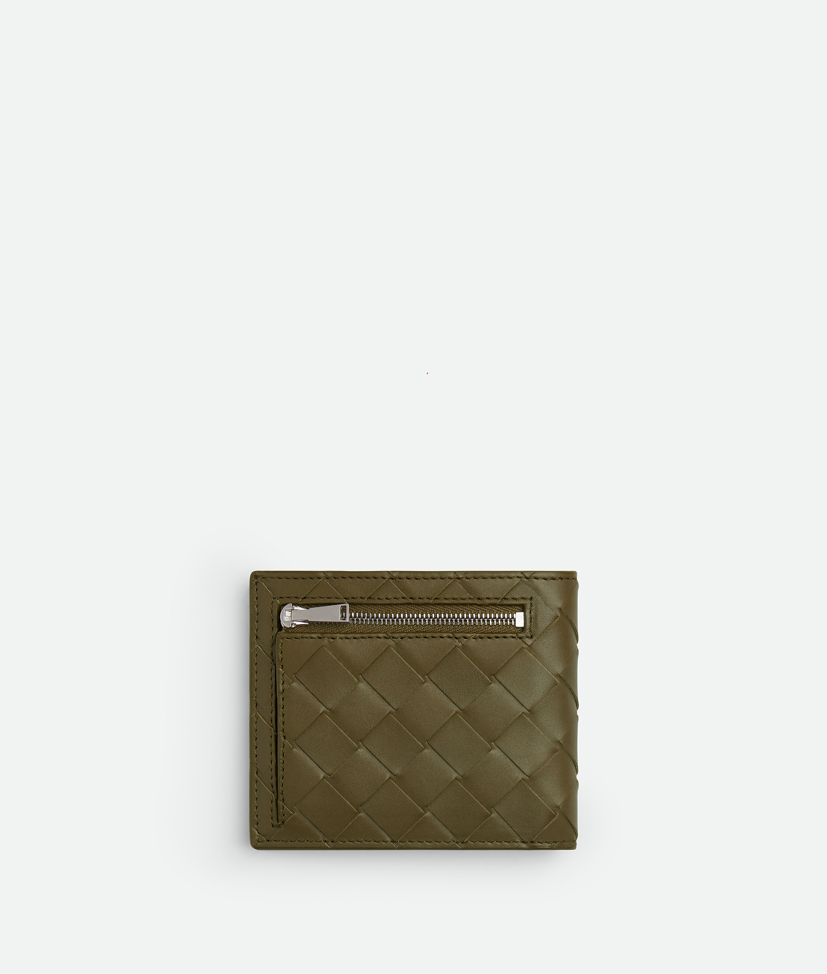 Shop Bottega Veneta Intrecciato Bi-fold Wallet With Exterior Pocket In Brown