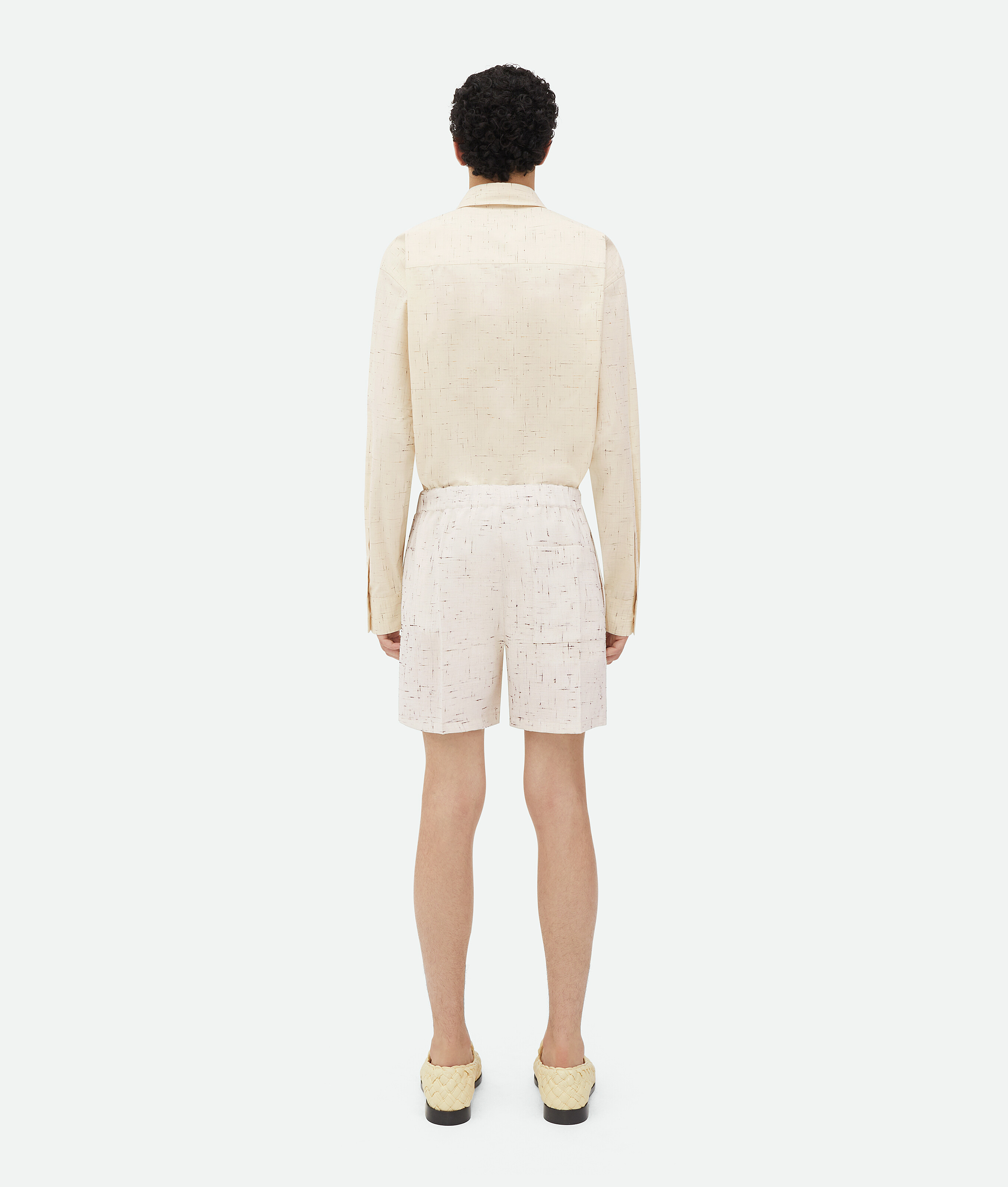 BOTTEGA VENETA TEXTURED CRISS-CROSS VISCOSE SILK SHORTS 