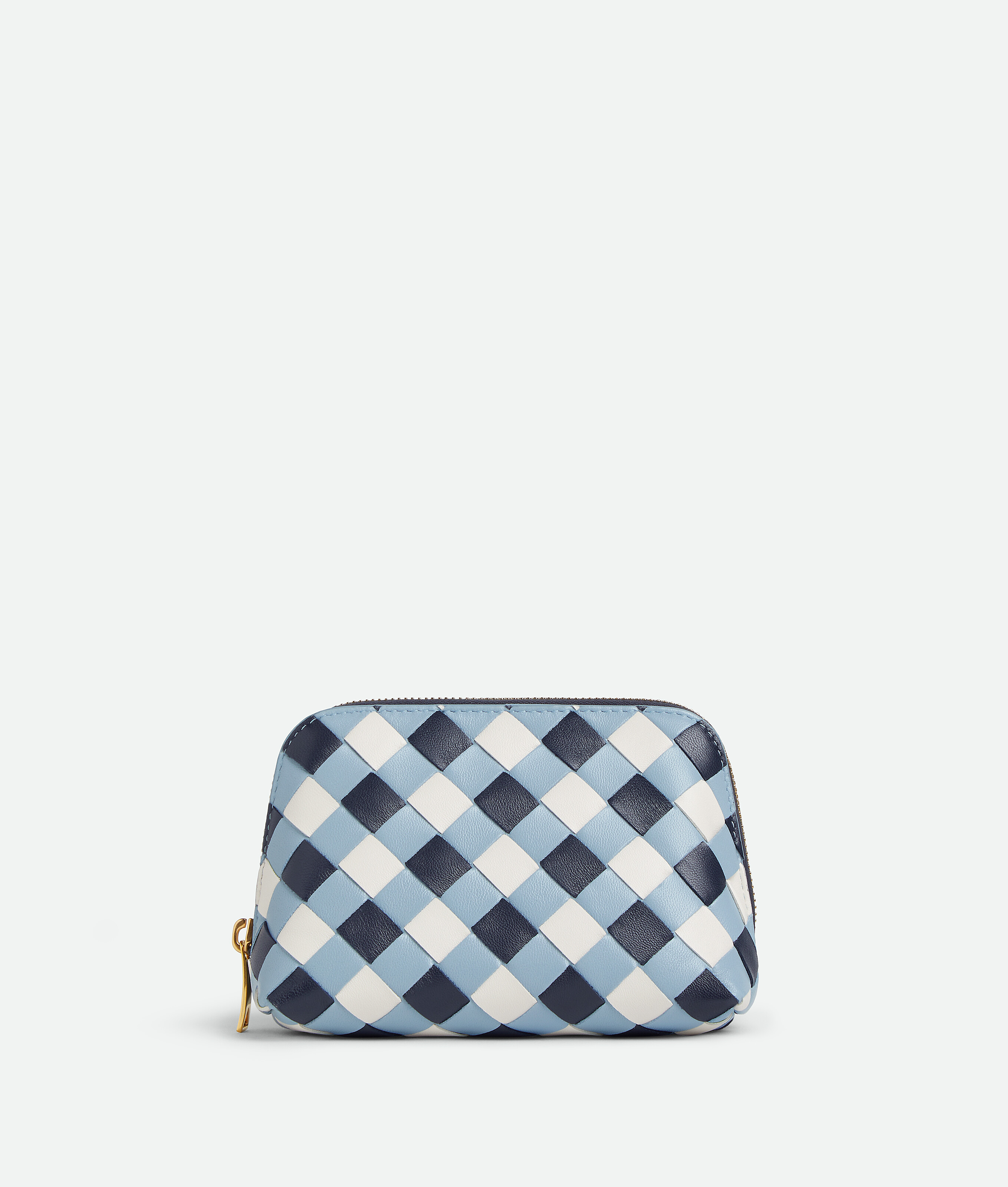 Bottega Veneta Intrecciato Small Beauty Pouch - Abyss/ice/white - Woman