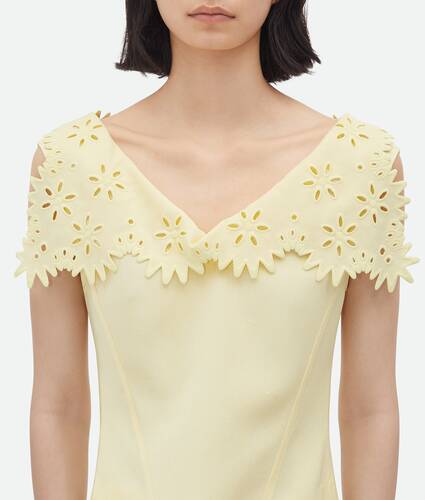 English Embroidery Viscose And Silk Top