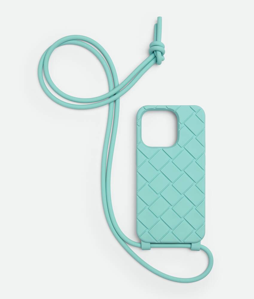 Bottega Veneta® Men's Iphone 14 Pro Case On Strap in Celadon. Shop